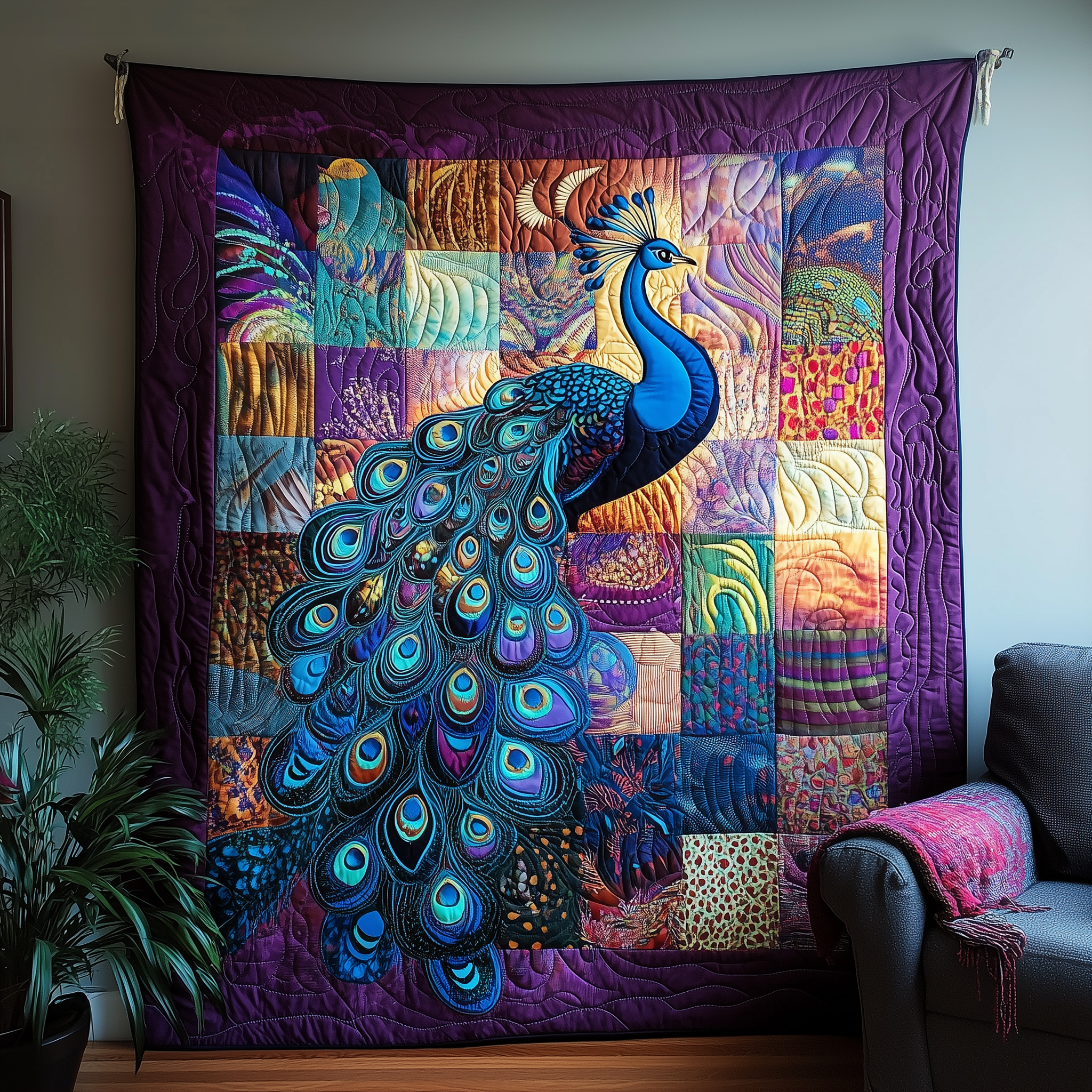 Stunning Peacock Quilted Blanket Throw Blankets For Couch Gifts For Peacock Lovers Stunning Peacock Quilted Blanket Throw Blankets For Couch Gifts For Peacock Lovers