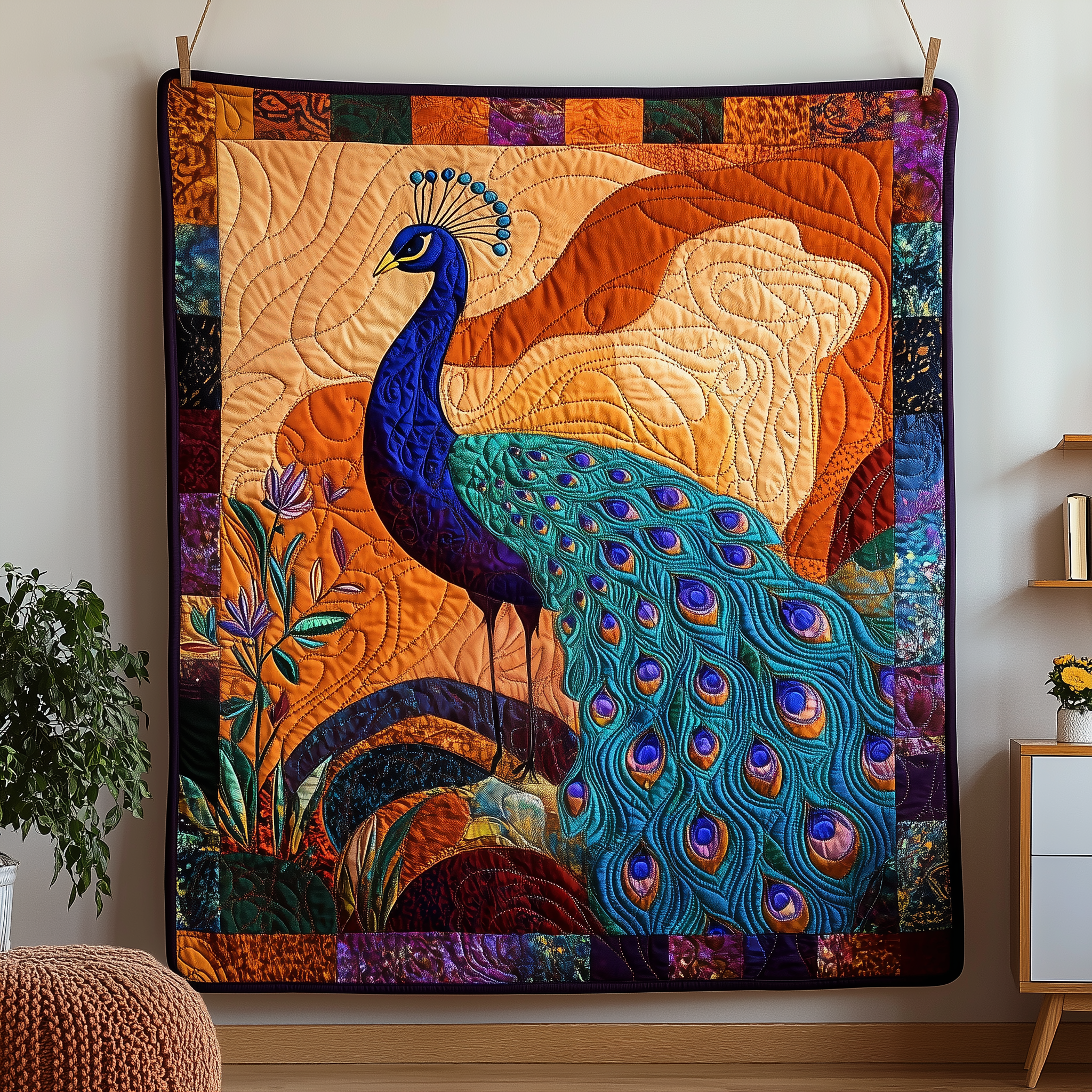 Stunning Peacock Quilted Blanket Throw Blankets For Couch Peacock Gifts For Her Stunning Peacock Quilted Blanket Throw Blankets For Couch Peacock Gifts For Her