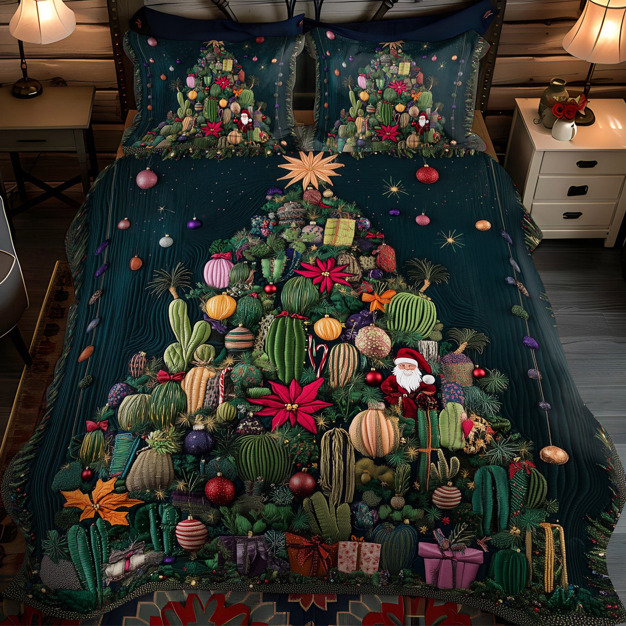 Succulent Haven Quilted Bedding Set Cute Cactus Gifts Succulent Haven Quilted Bedding Set Cute Cactus Gifts