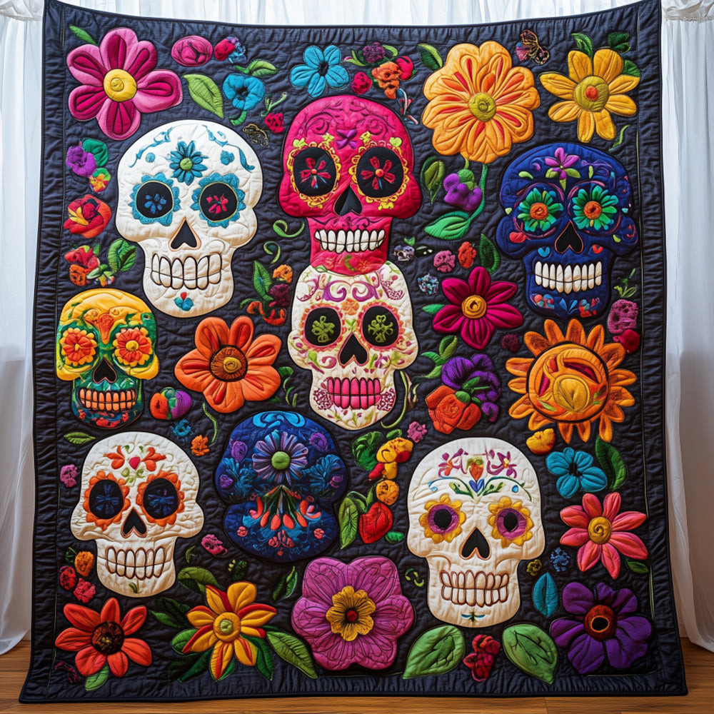 Sugar Skull Quilted Blanket Enjoy Tailored Comfort with Our Exclusive Blanket Sugar Skull Quilted Blanket Enjoy Tailored Comfort with Our Exclusive Blanket