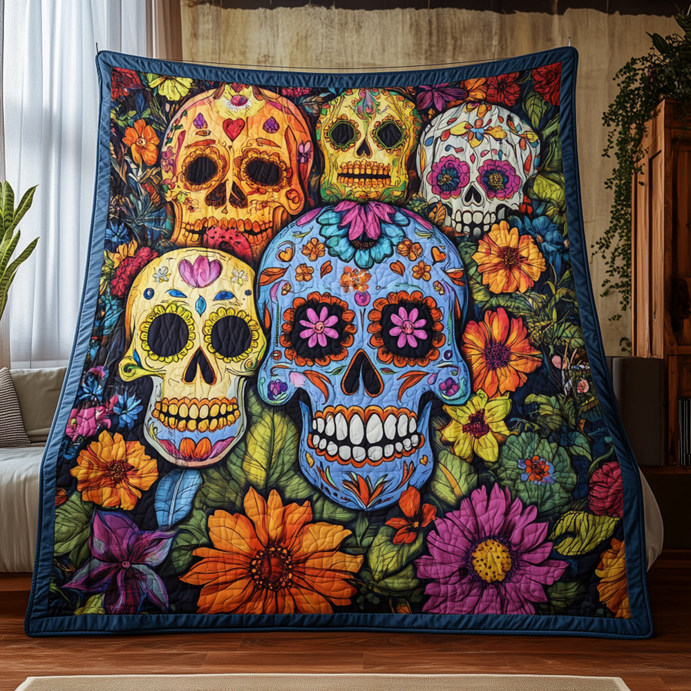 Sugar Skull Quilted Blanket Enjoy Tailored Comfort with Our Exclusive Blanket Sugar Skull Quilted Blanket Enjoy Tailored Comfort with Our Exclusive Blanket