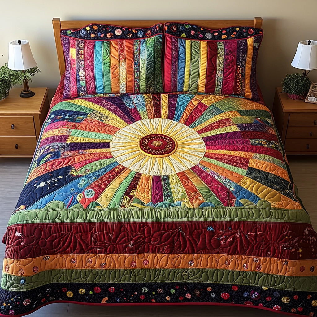 Sunburst Comfort Quilted Bedding Set Christmas Floral Gifts Sunburst Comfort Quilted Bedding Set Christmas Floral Gifts