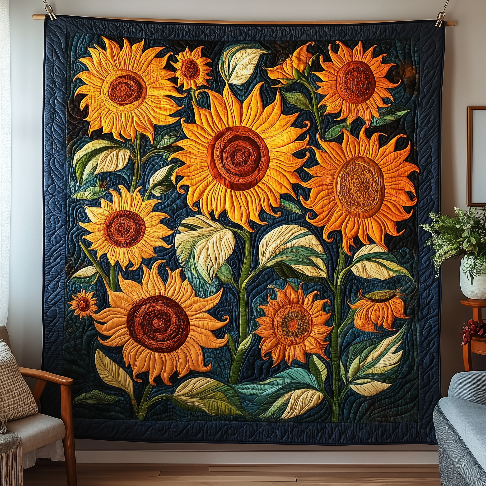 Sunflower Serenity Quilted Blanket Throw Blankets For Couch Gifts For Sunflower Lovers Sunflower Serenity Quilted Blanket Throw Blankets For Couch Gifts For Sunflower Lovers