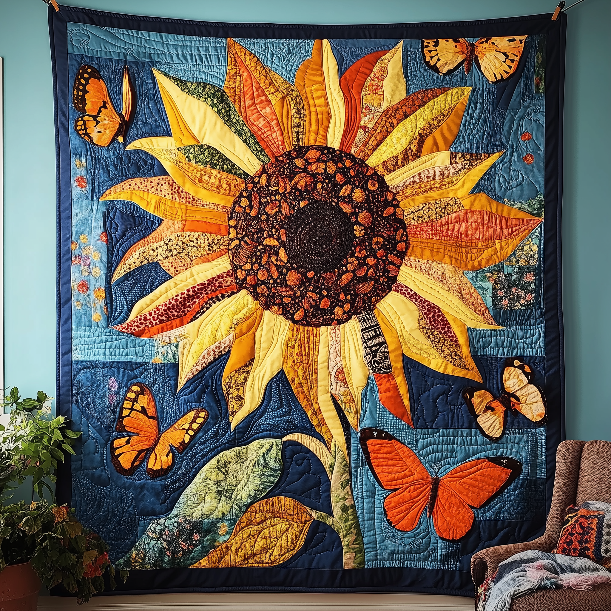 Sunflower Serenity Quilted Blanket Throw Blankets For Couch Sunflower Gifts For Friends Sunflower Serenity Quilted Blanket Throw Blankets For Couch Sunflower Gifts For Friends