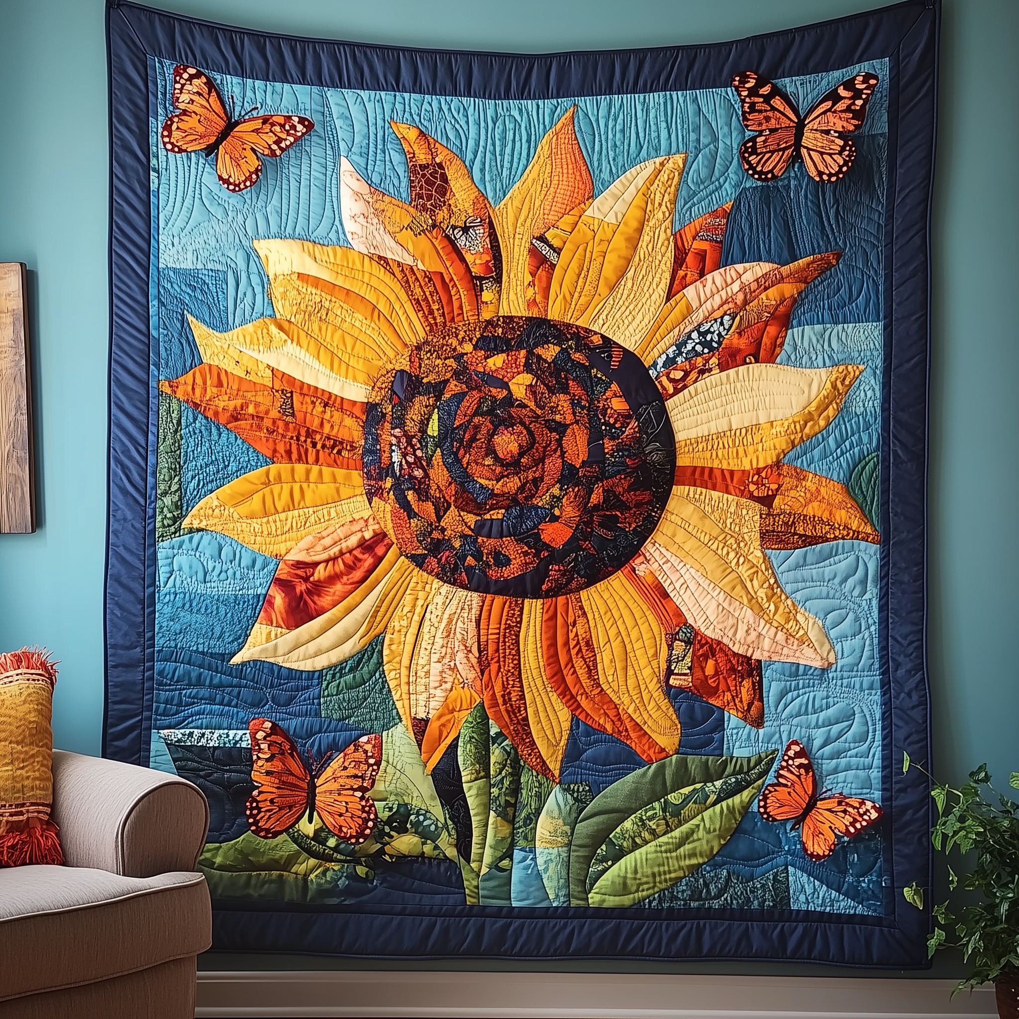 Sunflower Serenity Quilted Blanket Throw Blankets For Couch Sunflower Presents Sunflower Serenity Quilted Blanket Throw Blankets For Couch Sunflower Presents