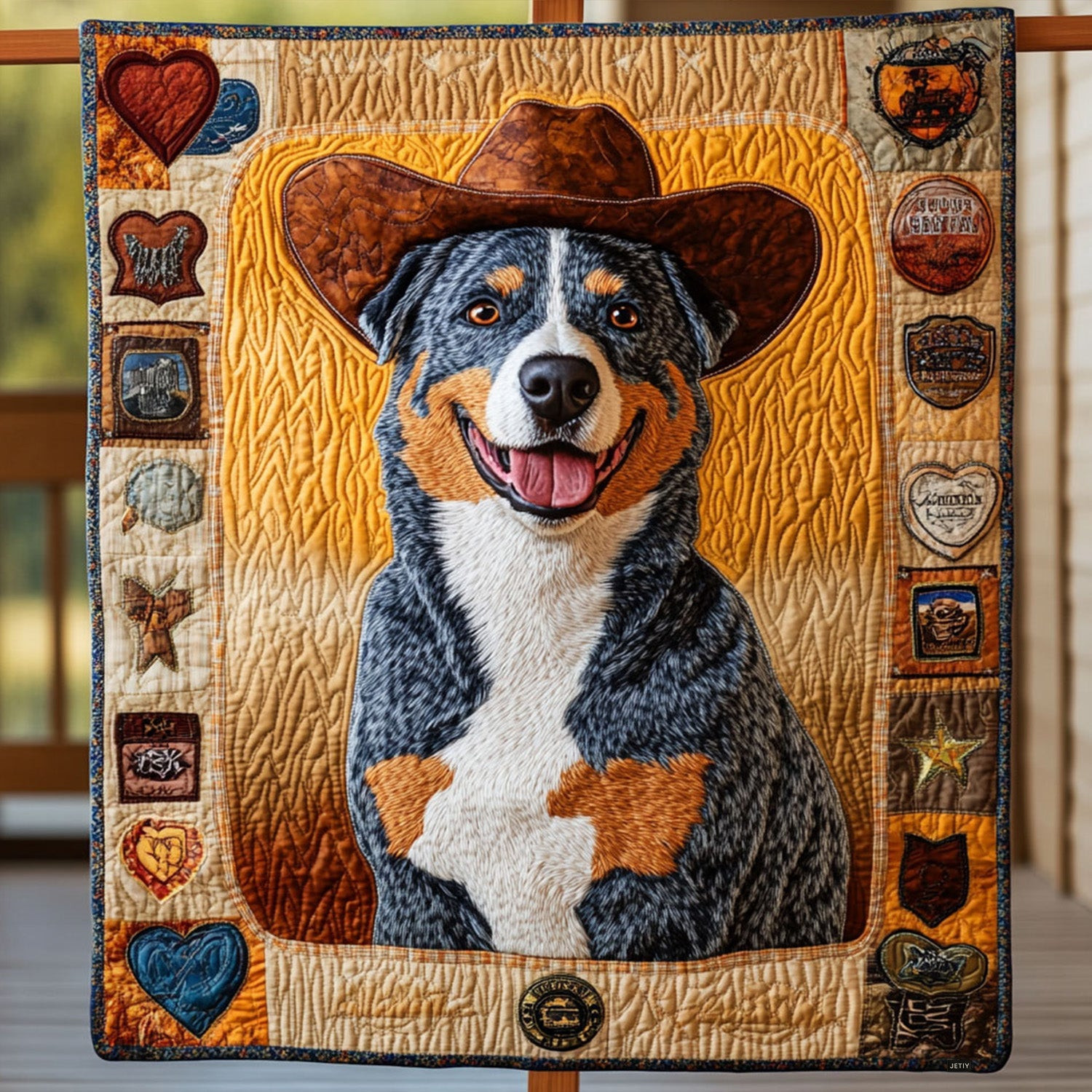 Sunset Dog Trails Quilted Blanket Cowboy Christmas Gift Sunset Dog Trails Quilted Blanket Cowboy Christmas Gift