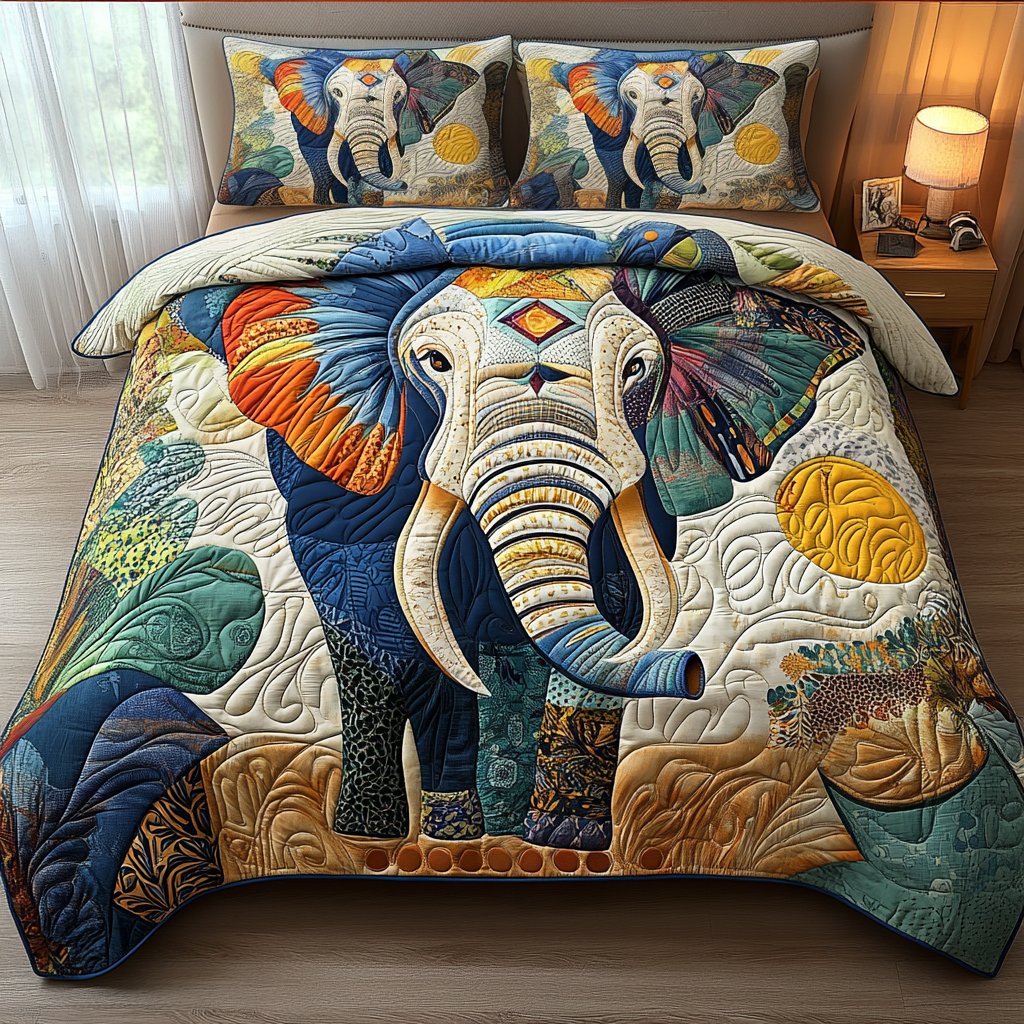 Sunset Majesty Quilted Bedding Set Unique Elephant Gifts Sunset Majesty Quilted Bedding Set Unique Elephant Gifts