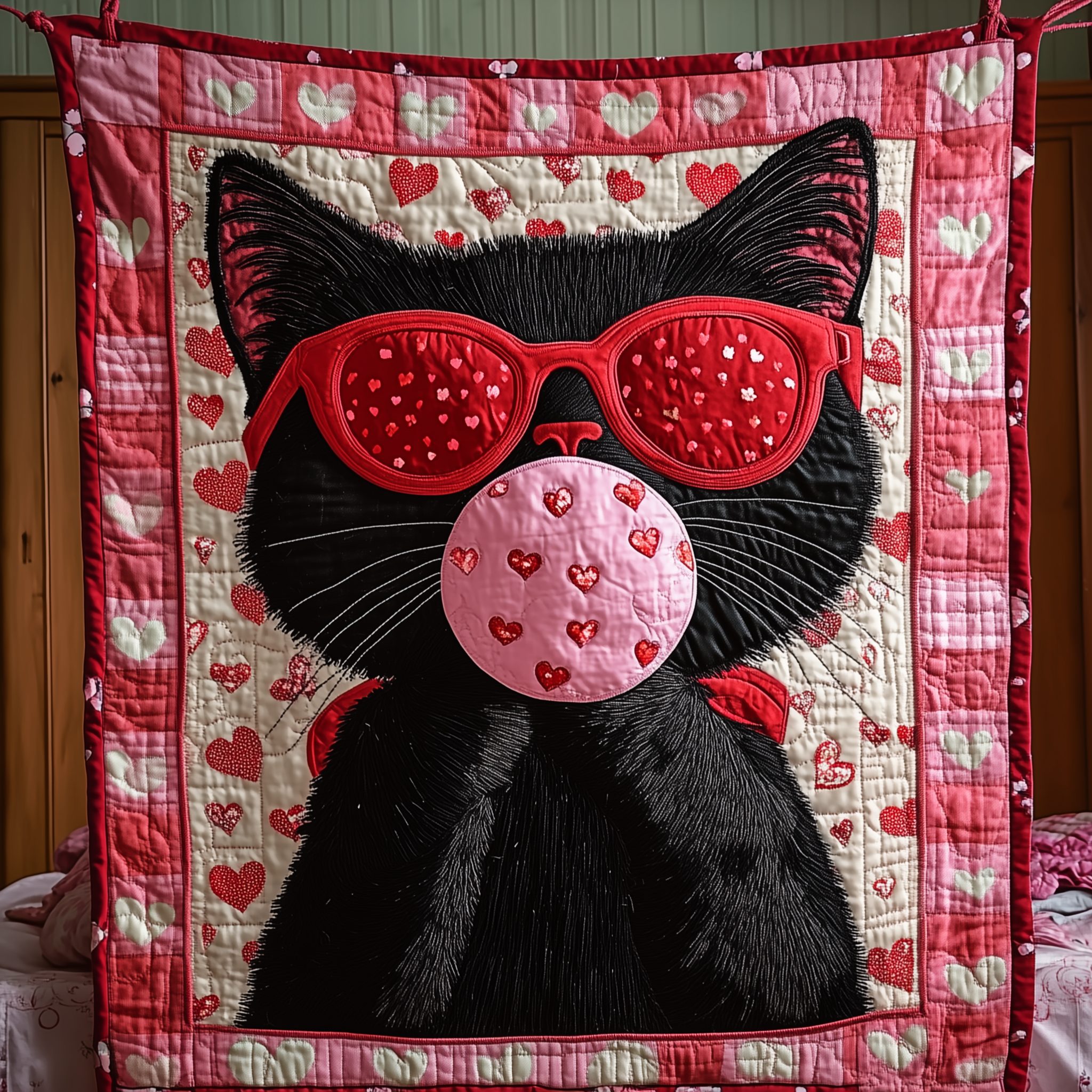 Sweet Cat Gift For Her Quilted Blanket Unique Throw Blanket Item Merch Cat Mom Gifts Sweet Cat Gift For Her Quilted Blanket Unique Throw Blanket Item Merch Cat Mom Gifts