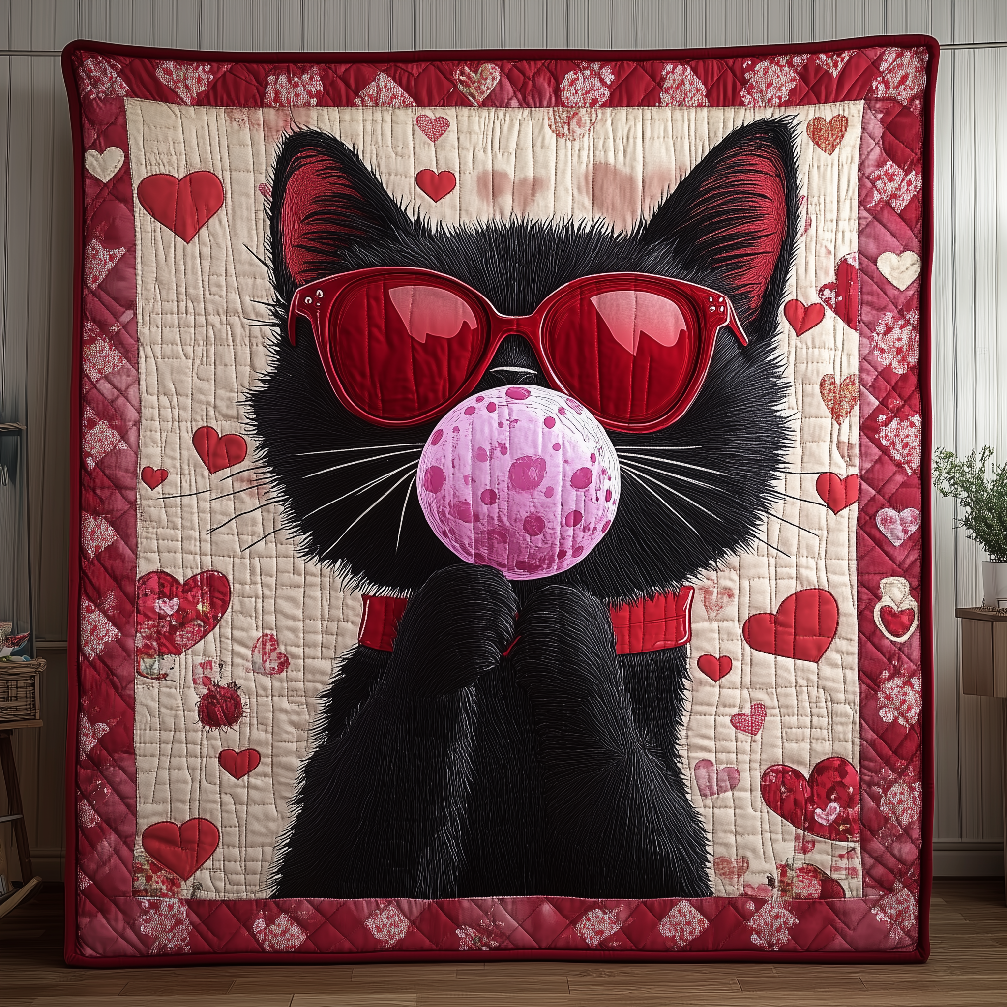 Sweet Cat Gift For Her Quilted Blanket Unique Throw Blanket Item Merch Cat Presents For Cat Lovers Sweet Cat Gift For Her Quilted Blanket Unique Throw Blanket Item Merch Cat Presents For Cat Lovers