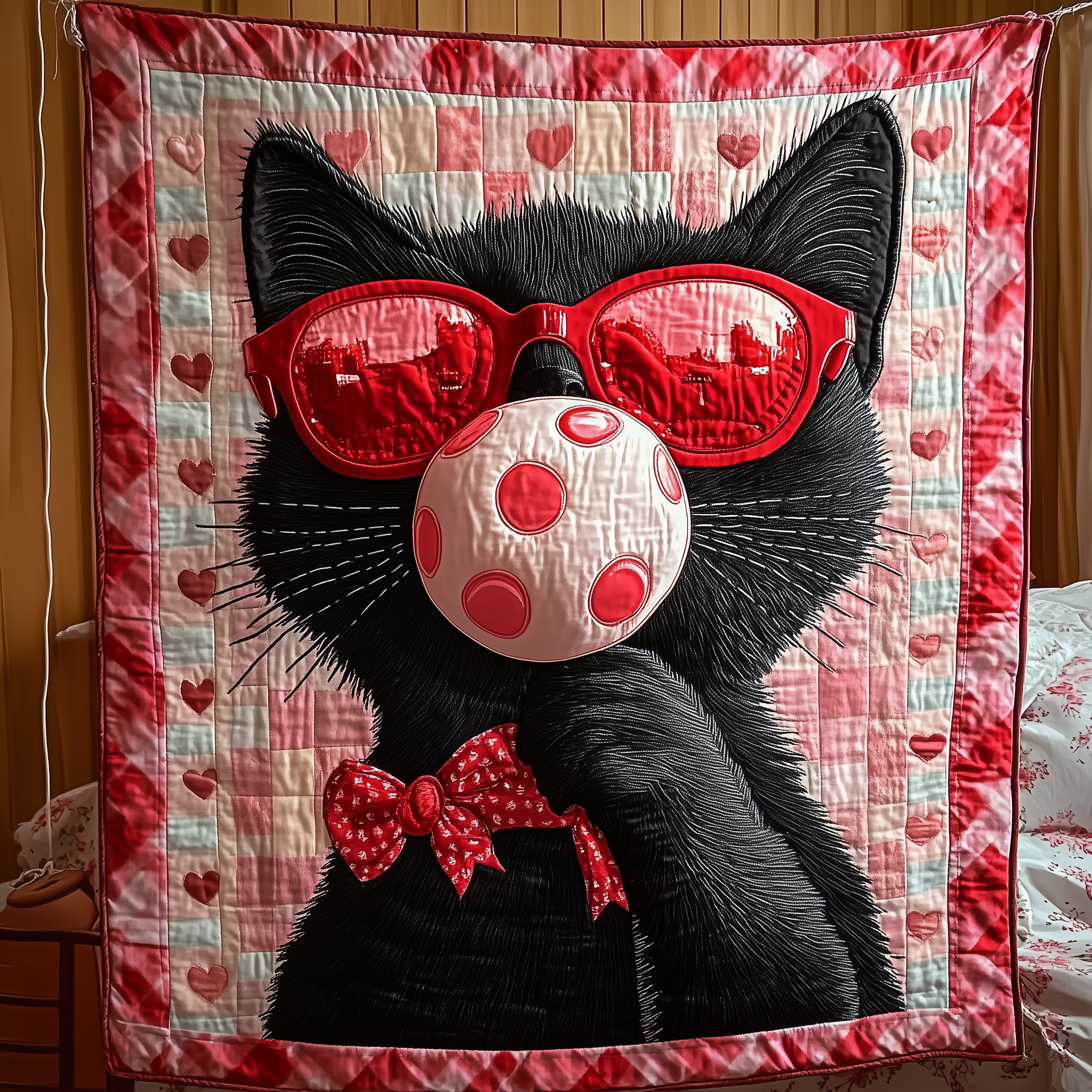 Sweet Cat Gift For Her Quilted Blanket Unique Throw Blanket Item Merch Items For Cat Lovers Sweet Cat Gift For Her Quilted Blanket Unique Throw Blanket Item Merch Items For Cat Lovers