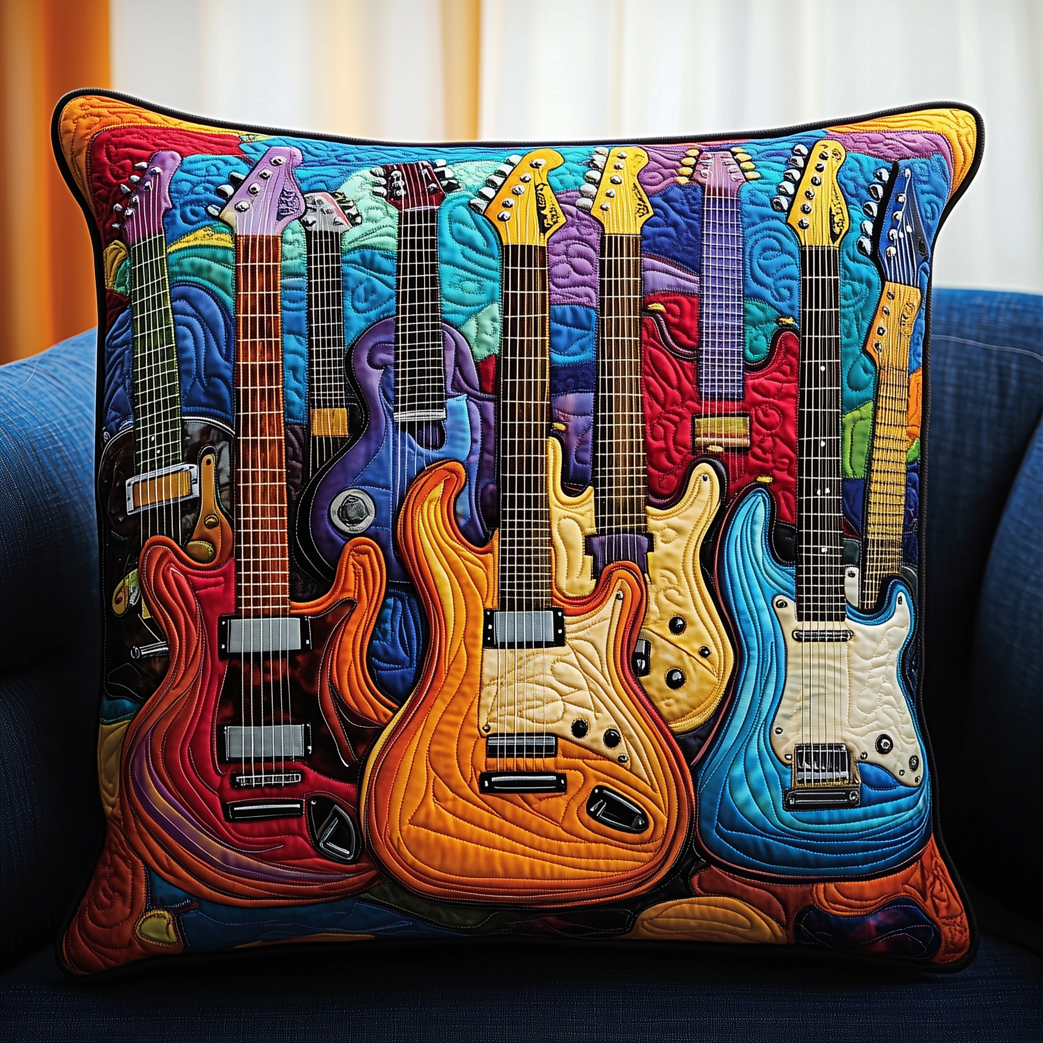 Swirl Guitar Quilted Pillow Case Enjoy the Serenity of Sleep with Soft Pillow Cases Swirl Guitar Quilted Pillow Case Enjoy the Serenity of Sleep with Soft Pillow Cases