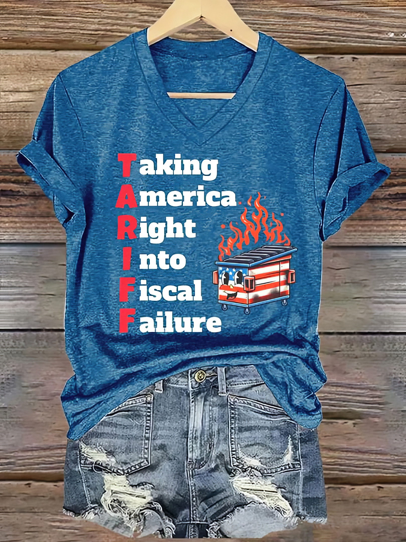 Taking America Right Into Fiscal Failure V-neck T-Shirt Flippers Up Shirt Taking America Right Into Fiscal Failure V-neck T-Shirt Flippers Up Shirt