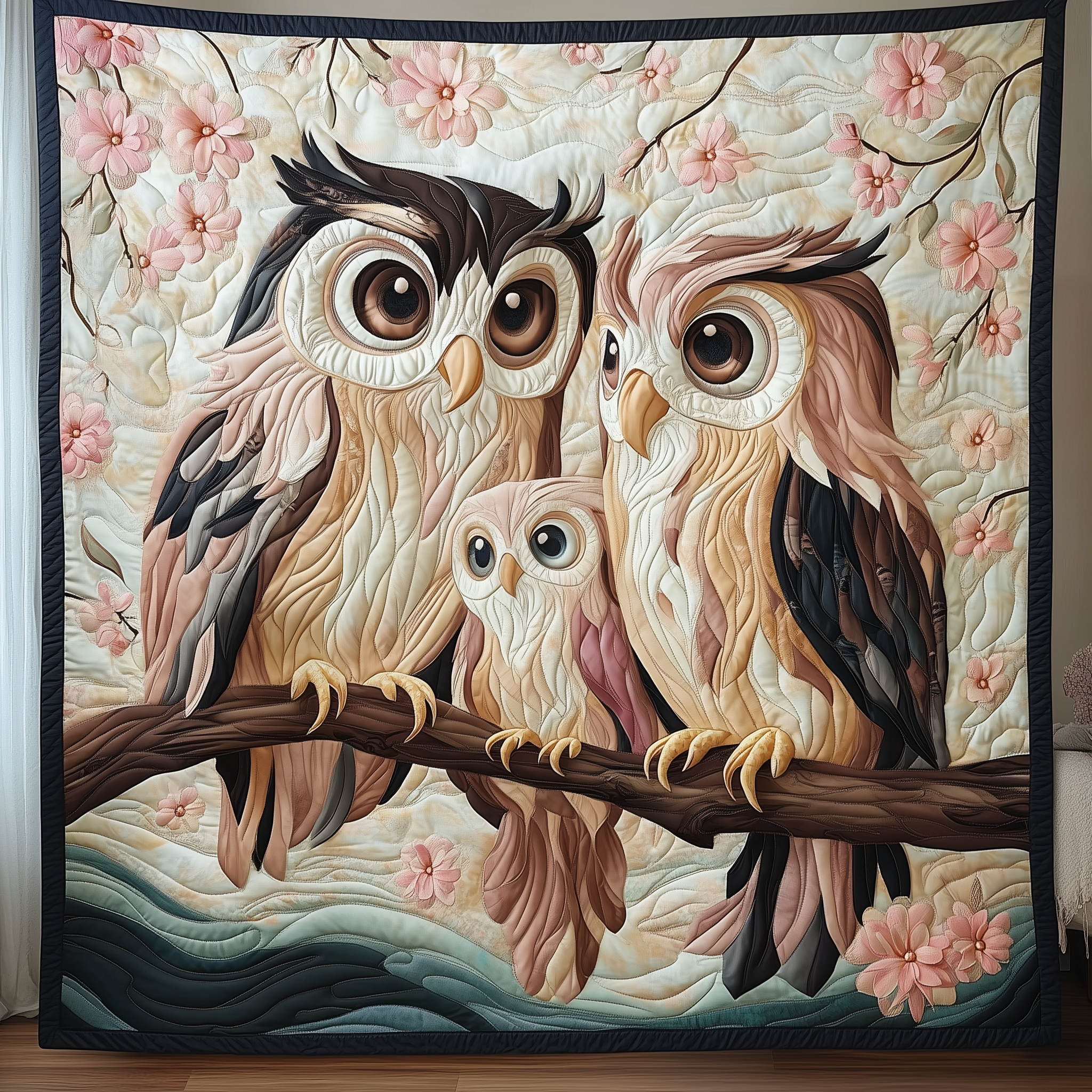 Tawny Owl Family Quilted Blanket Throw Blankets For Couch Owl Items For Gifts Tawny Owl Family Quilted Blanket Throw Blankets For Couch Owl Items For Gifts