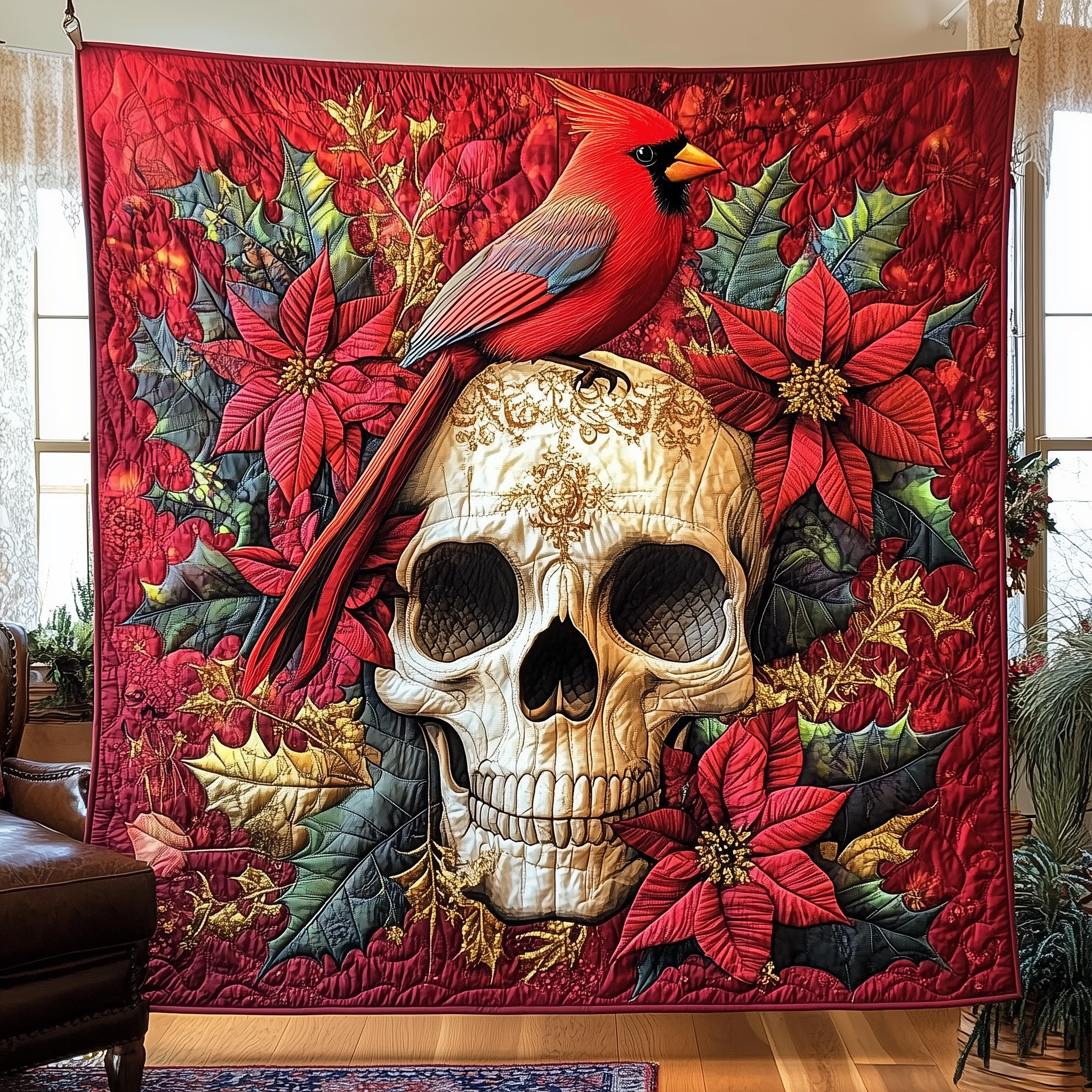The Cardinal Requiem Quilted Blanket Throw Blankets For Couch Cardinal Gift Items The Cardinal Requiem Quilted Blanket Throw Blankets For Couch Cardinal Gift Items