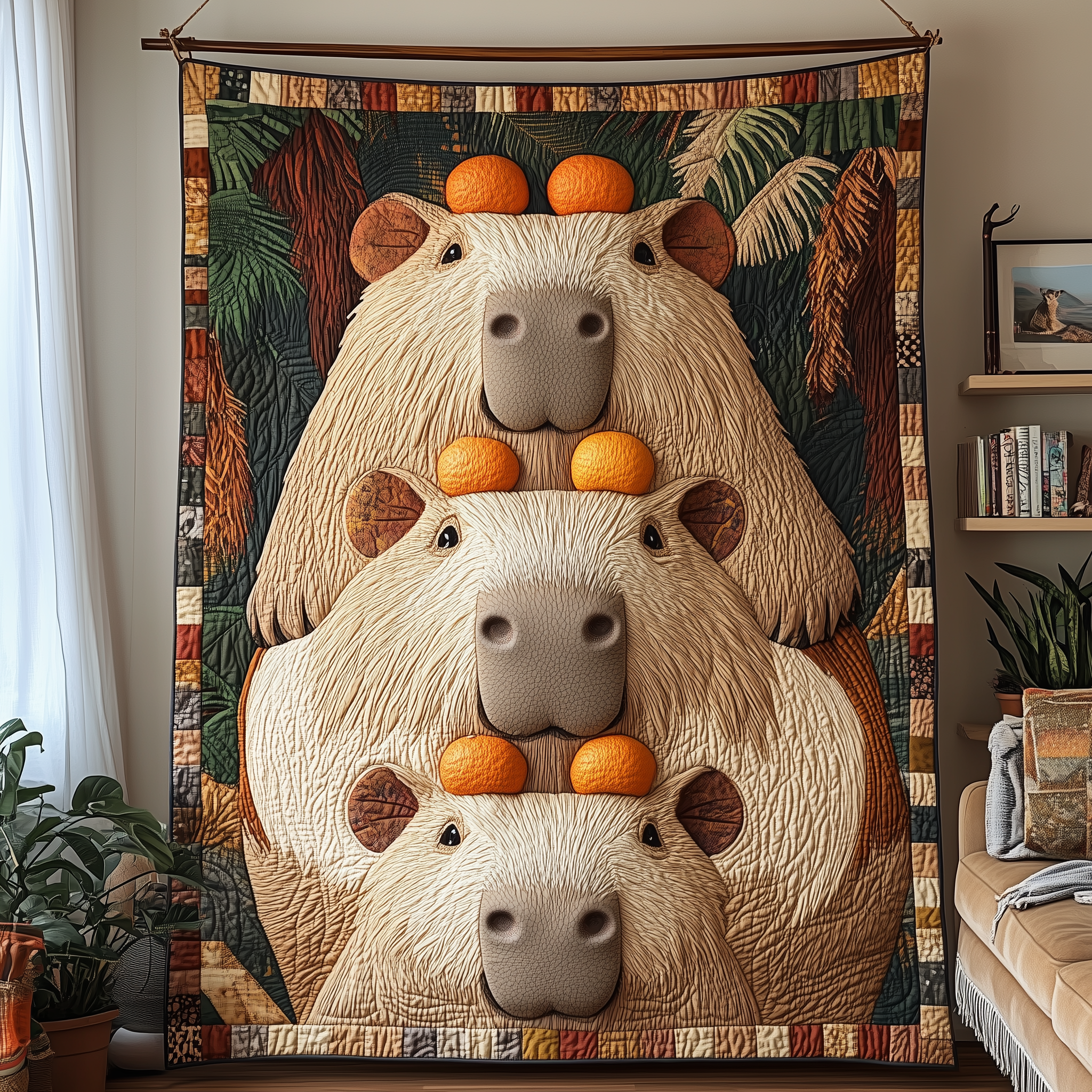 The Great Capybara Tower Quilted Blanket Throw Blankets For Couch Gift Ideas For Capybara Lovers The Great Capybara Tower Quilted Blanket Throw Blankets For Couch Gift Ideas For Capybara Lovers