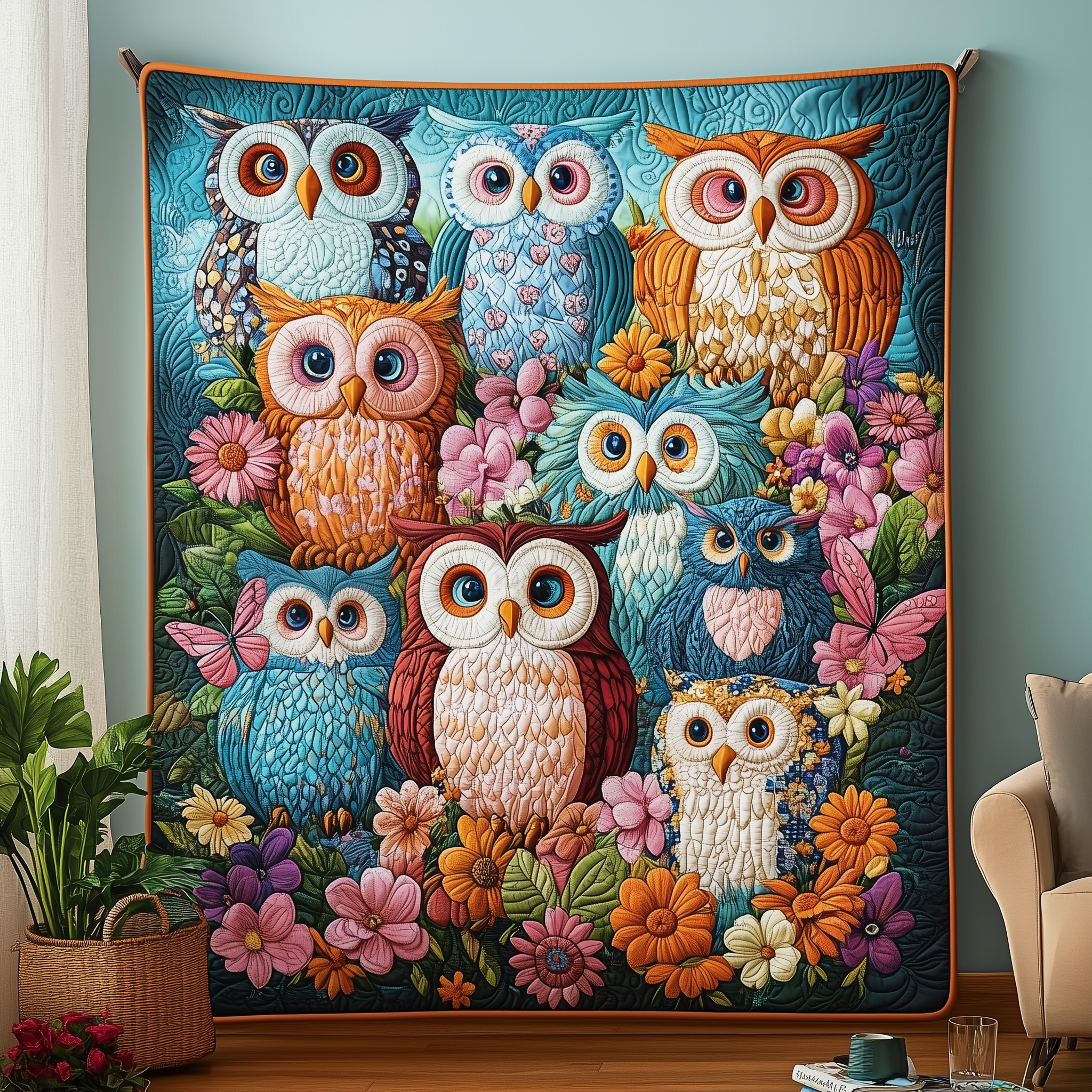 The Magical Owls Quilted Blanket Throw Blankets For Couch Owl Presents For Her The Magical Owls Quilted Blanket Throw Blankets For Couch Owl Presents For Her