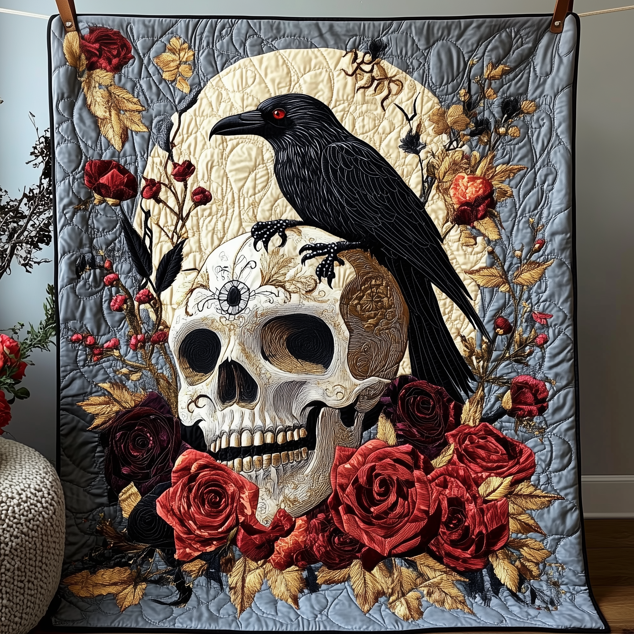 The Raven Dark Requiem Quilted Blanket Throw Blankets For Couch Raven Gifts For Her The Raven Dark Requiem Quilted Blanket Throw Blankets For Couch Raven Gifts For Her