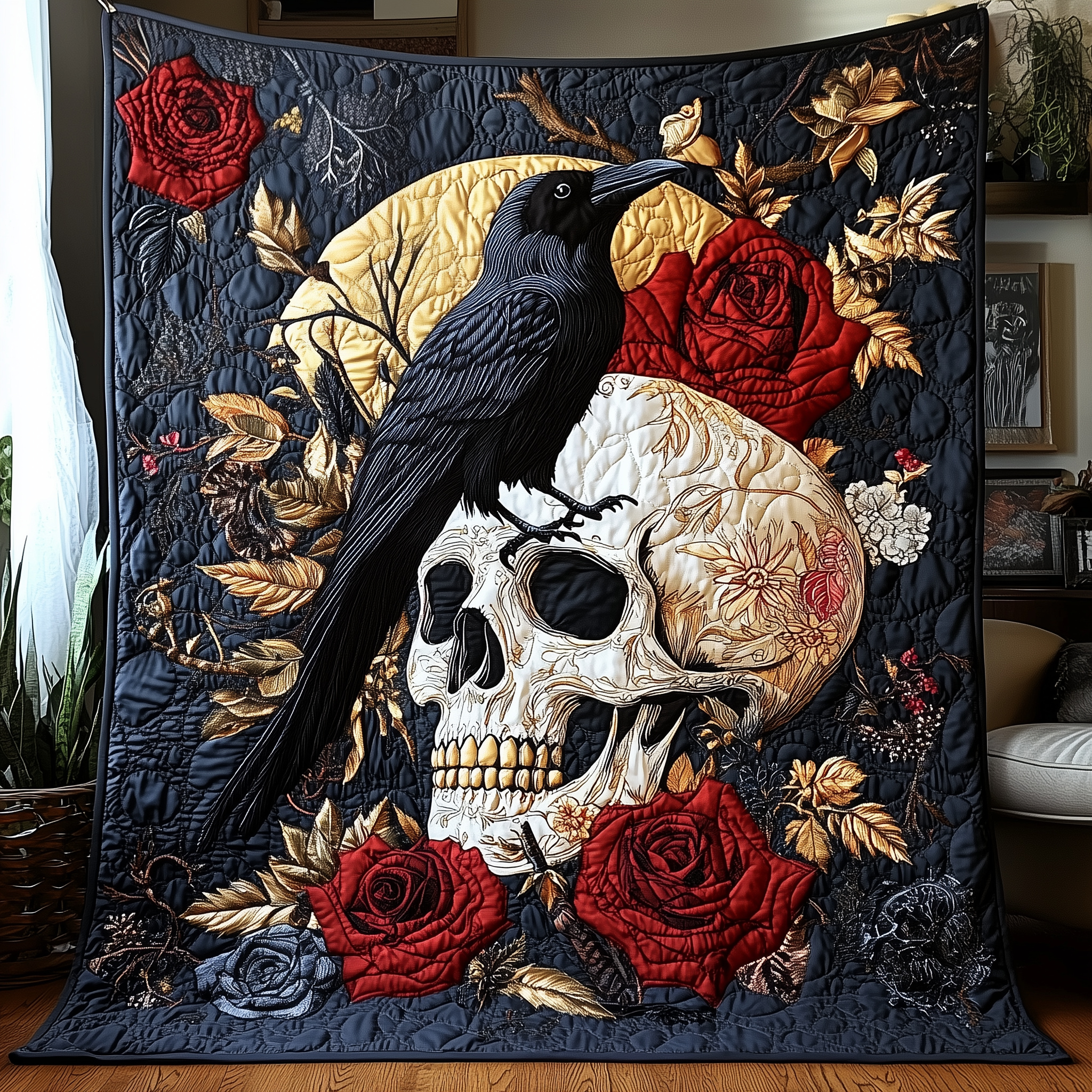 The Raven Dark Requiem Quilted Blanket Throw Blankets For Couch Raven Gifts For Him The Raven Dark Requiem Quilted Blanket Throw Blankets For Couch Raven Gifts For Him