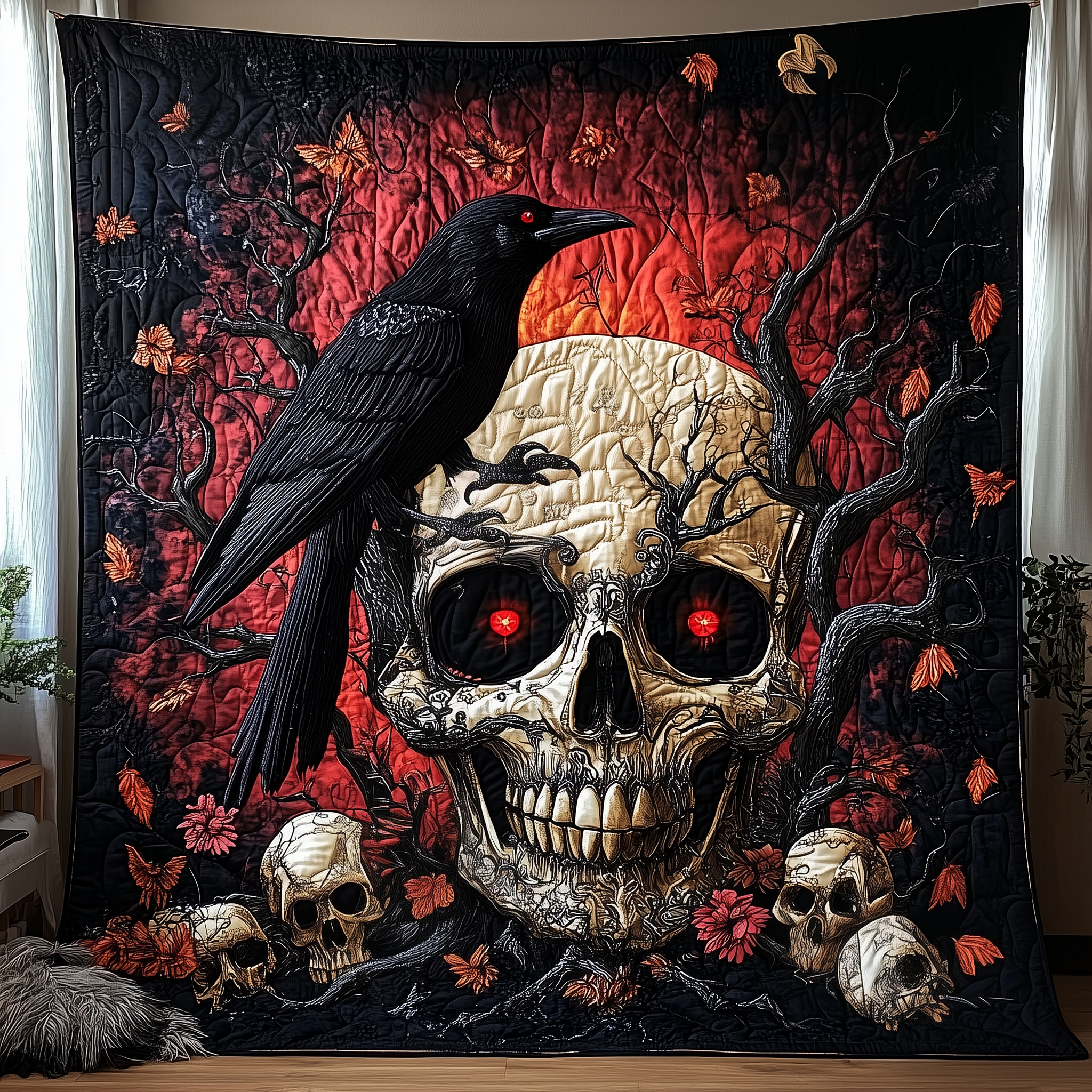 The Raven Dark Requiem Quilted Blanket Throw Blankets For Couch Raven Novelty Gifts The Raven Dark Requiem Quilted Blanket Throw Blankets For Couch Raven Novelty Gifts