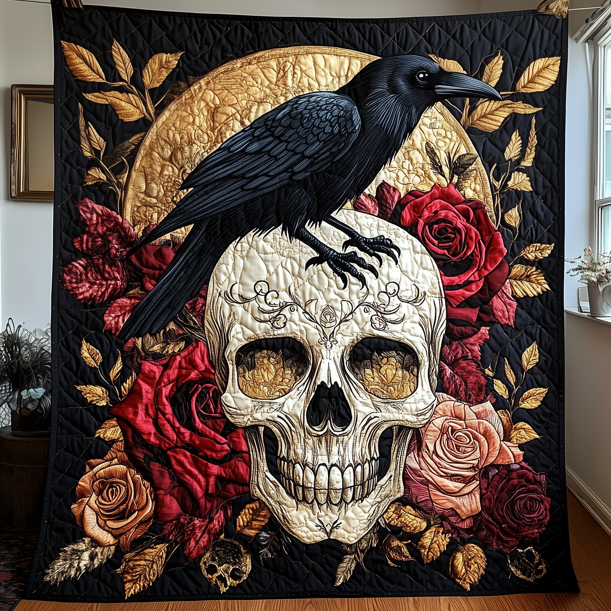 The Raven Dark Requiem Quilted Blanket Throw Blankets For Couch Raven Themed Gifts For Adults The Raven Dark Requiem Quilted Blanket Throw Blankets For Couch Raven Themed Gifts For Adults