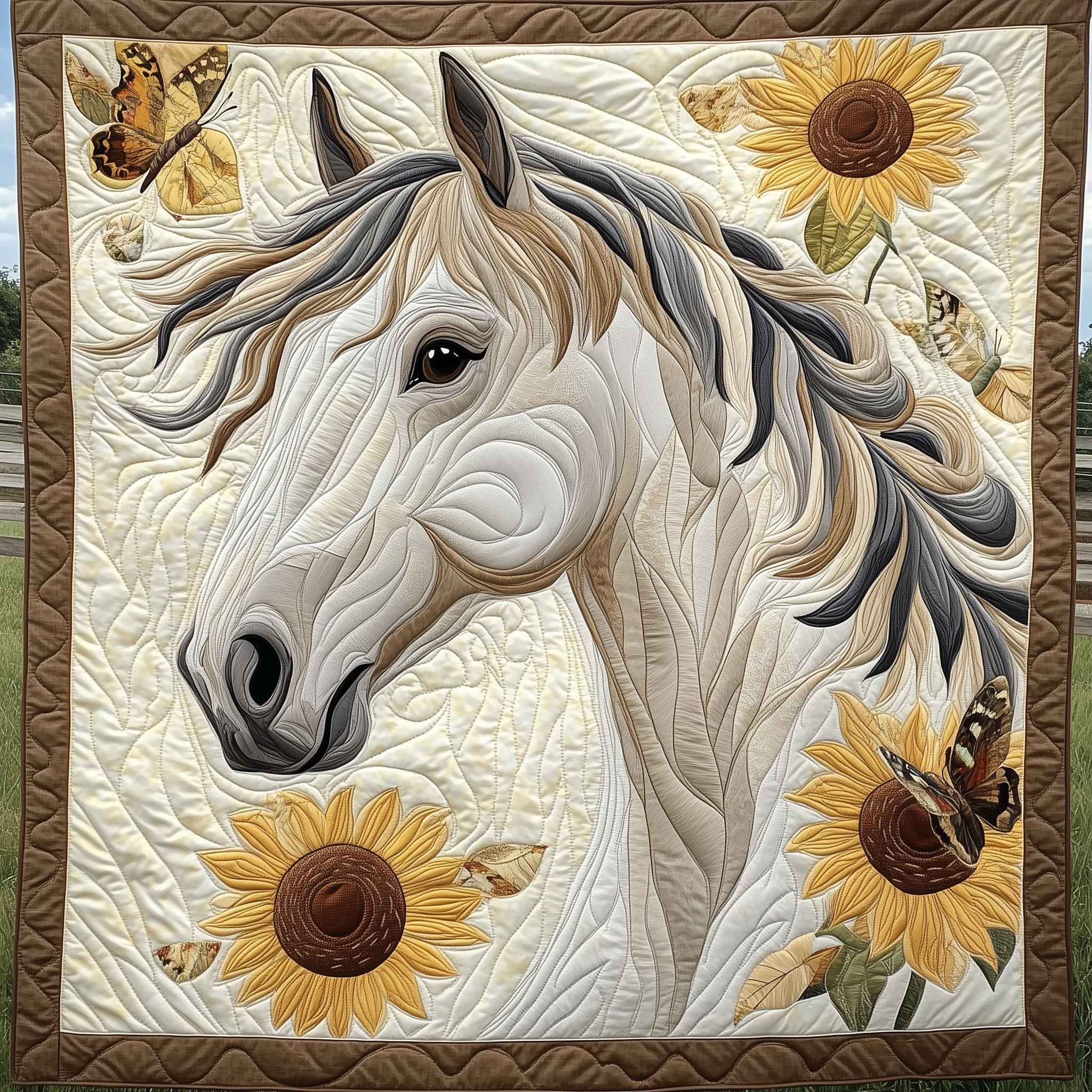 The Strong and Brave Horse Quilted Blanket Throw Blankets For Couch Gifts For Horsey Ladies The Strong and Brave Horse Quilted Blanket Throw Blankets For Couch Gifts For Horsey Ladies