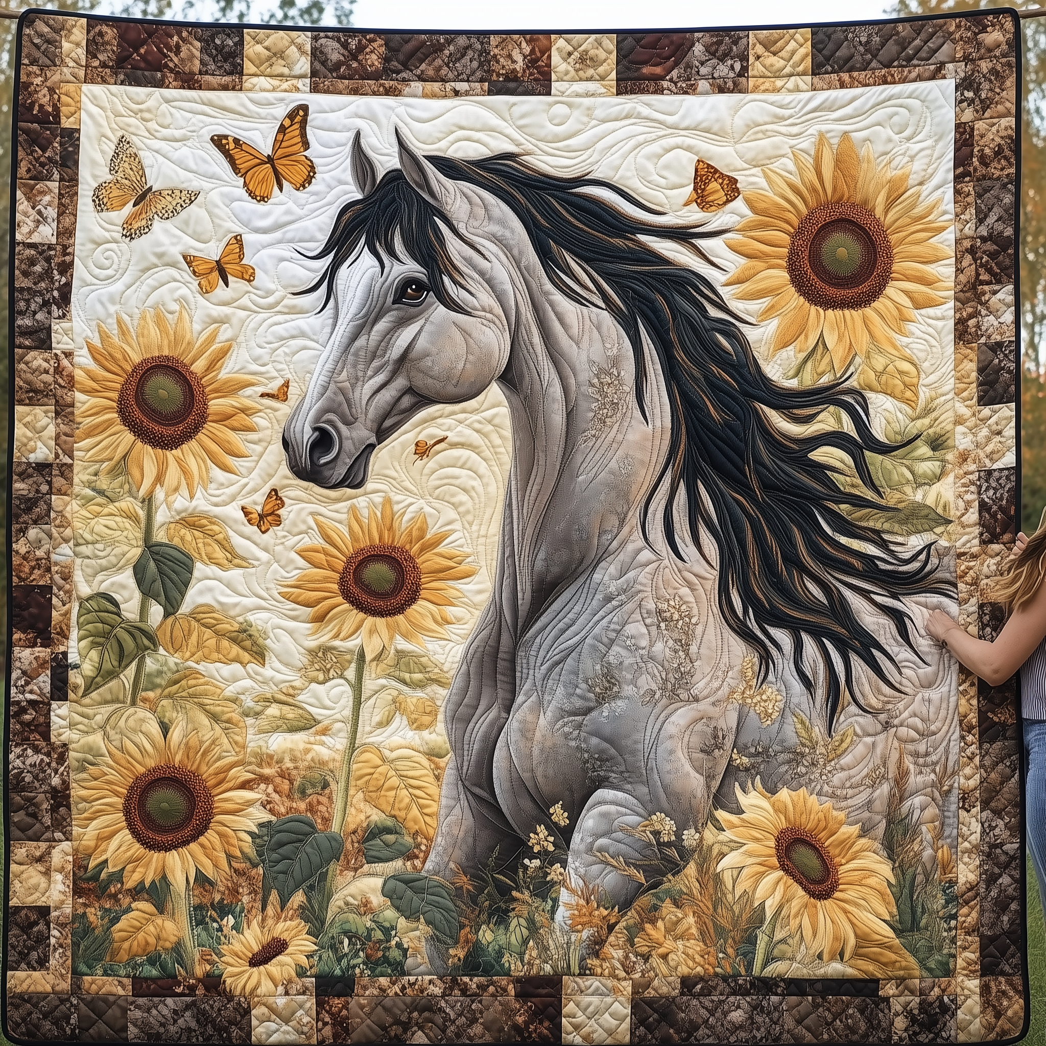The Strong and Brave Horse Quilted Blanket Throw Blankets For Couch Great Gifts For Horse Lovers The Strong and Brave Horse Quilted Blanket Throw Blankets For Couch Great Gifts For Horse Lovers