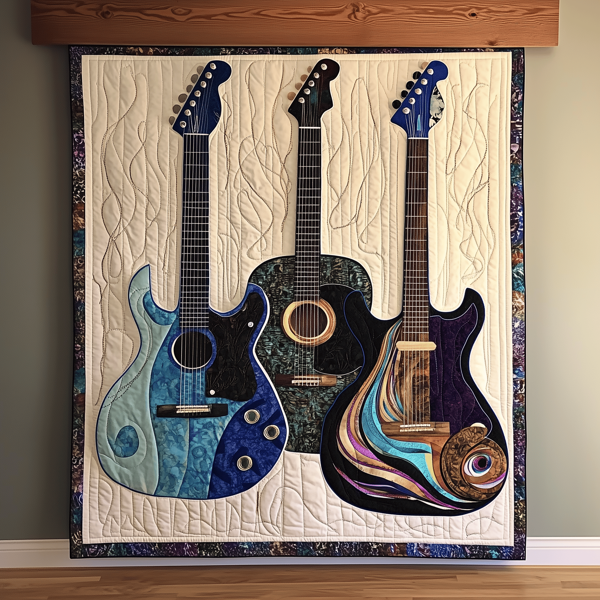 Three Guitars Quilted Blanket Feel the Magic of Family Time with a Blanket That Fits All Three Guitars Quilted Blanket Feel the Magic of Family Time with a Blanket That Fits All