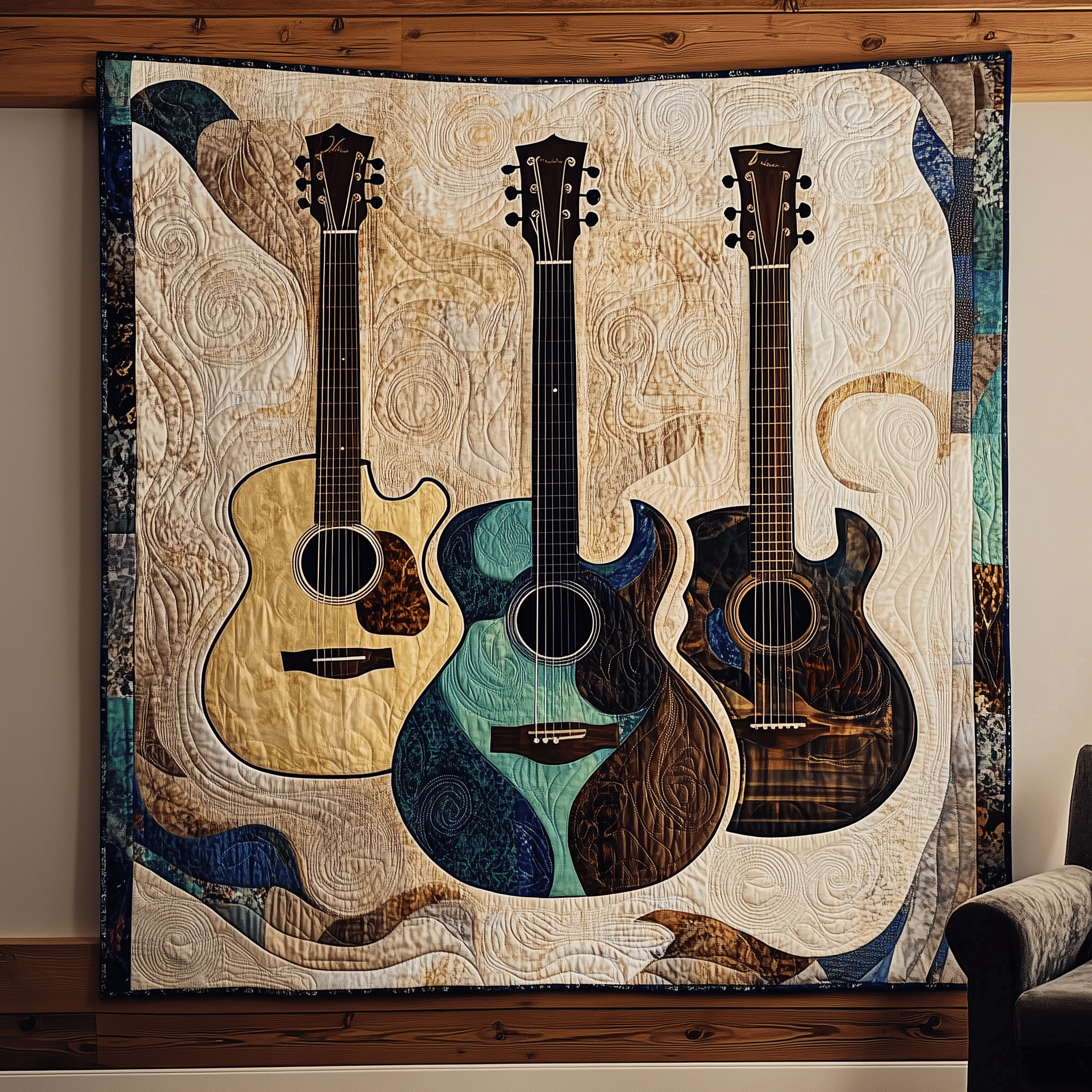 Three Guitars Quilted Blanket Feel the Versatility of a Blanket That Adapts to You Three Guitars Quilted Blanket Feel the Versatility of a Blanket That Adapts to You