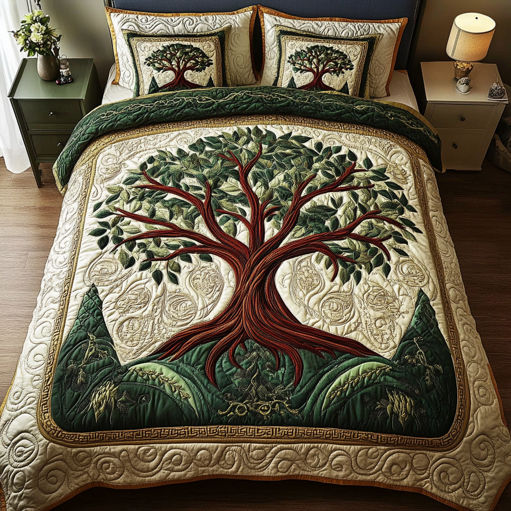 Timeless Branches Quilted Bedding Set Family Christmas Gifts Timeless Branches Quilted Bedding Set Family Christmas Gifts