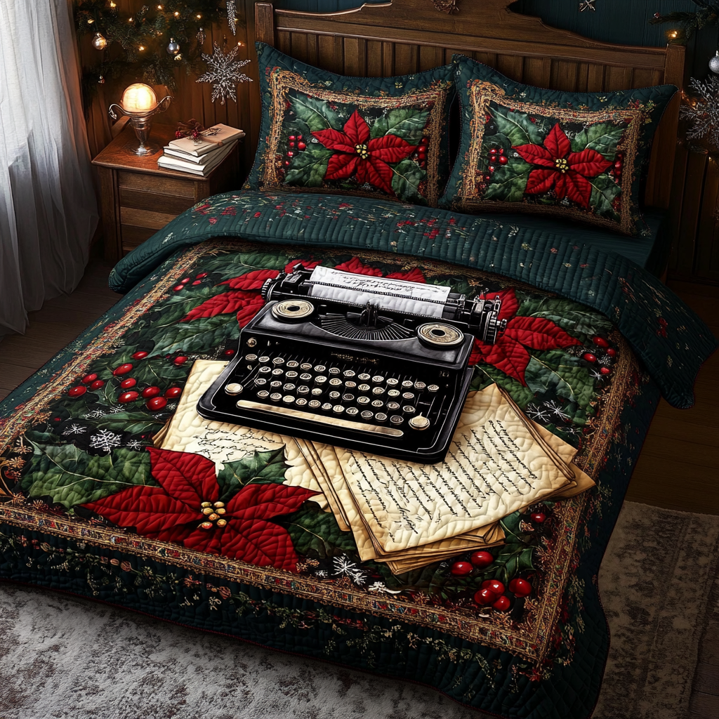 Timeless Typewriter Quilted Bedding Set Bookish Gift Ideas Timeless Typewriter Quilted Bedding Set Bookish Gift Ideas