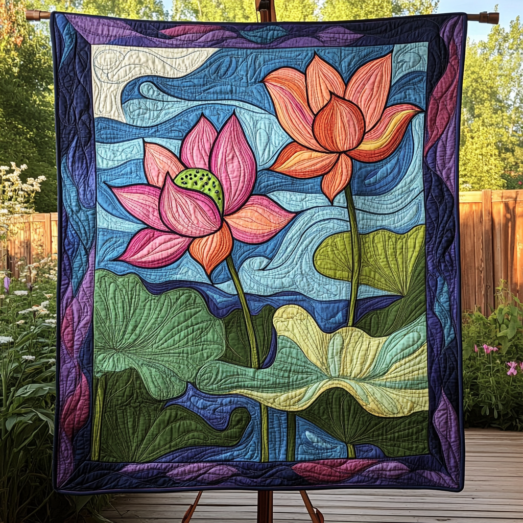 Tranquil Waters Quilted Blanket Christmas Gifts For Flower Lovers Tranquil Waters Quilted Blanket Christmas Gifts For Flower Lovers