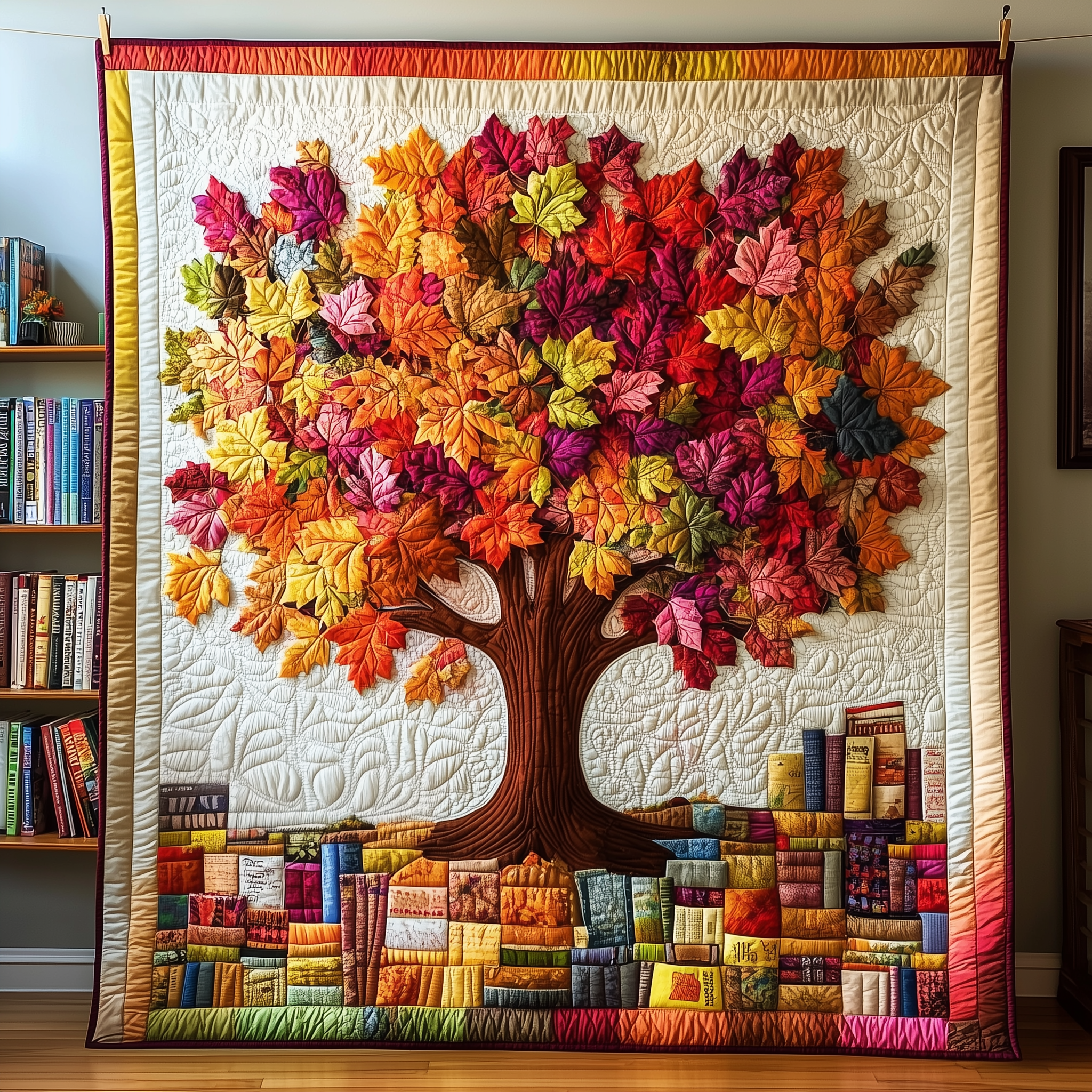 Tree of Books Quilted Blanket Best Throw Blanket Themed Gifts For Readers Tree of Books Quilted Blanket Best Throw Blanket Themed Gifts For Readers