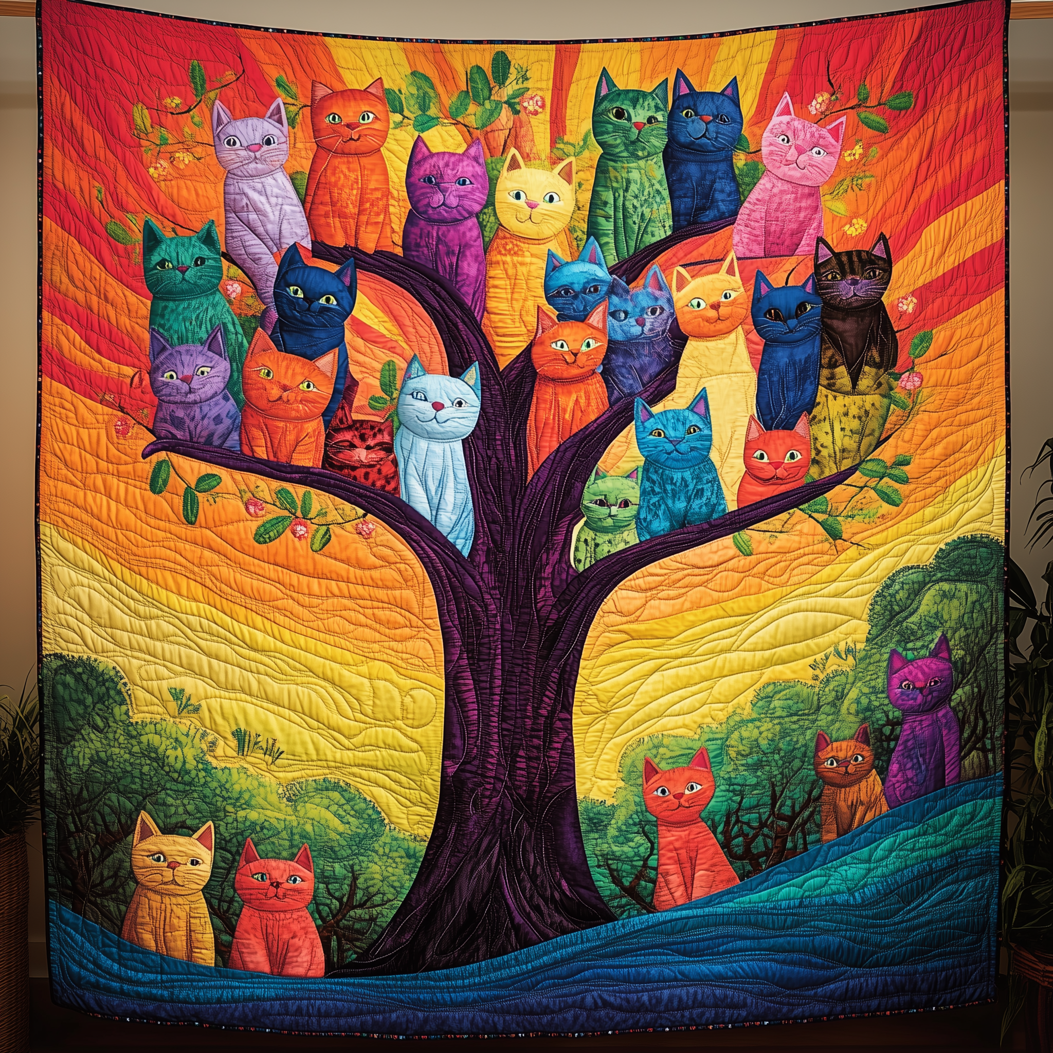 Tree of Cats Quilted Blanket Enjoy Every Moment with a Blanket That Works Anywhere Tree of Cats Quilted Blanket Enjoy Every Moment with a Blanket That Works Anywhere