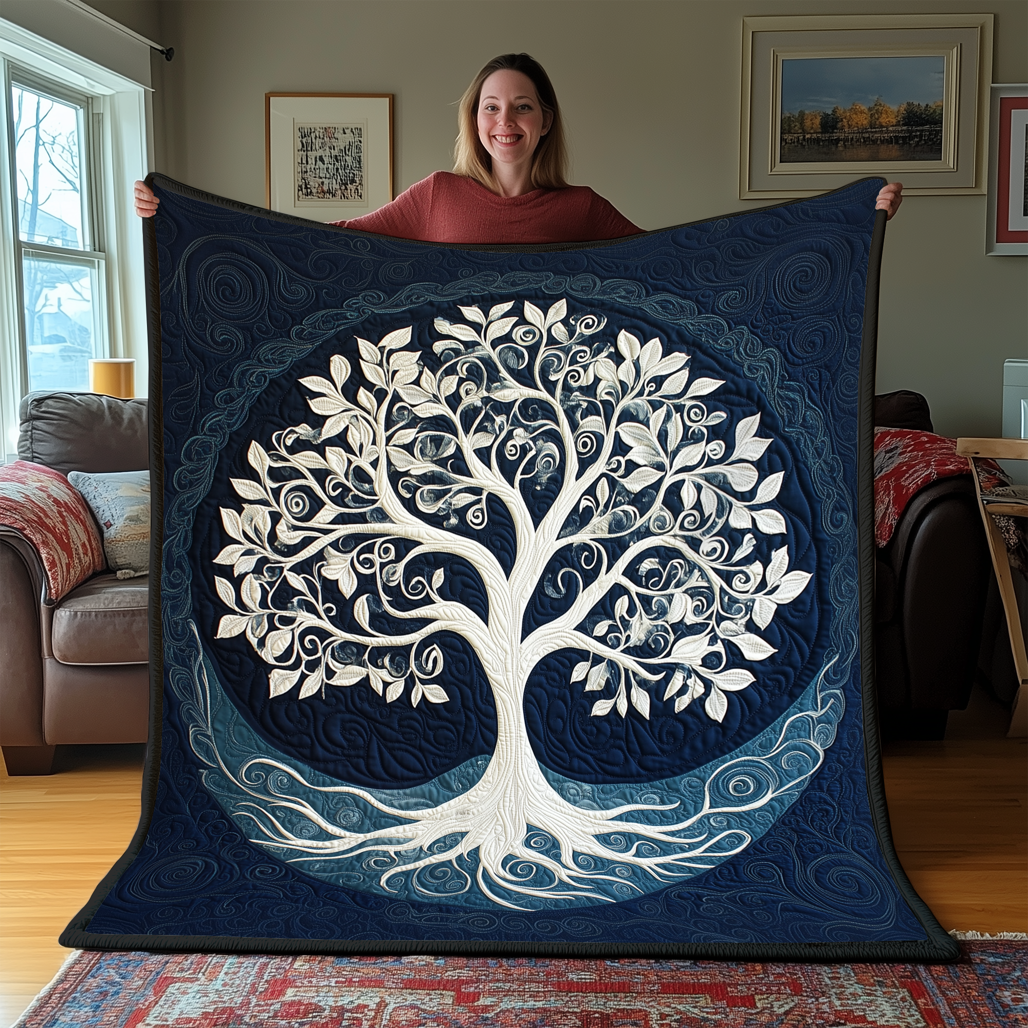 Tree Of Life Quilted Blanket Nice Throw Blankets Good Gifts For Mom Tree Of Life Quilted Blanket Nice Throw Blankets Good Gifts For Mom