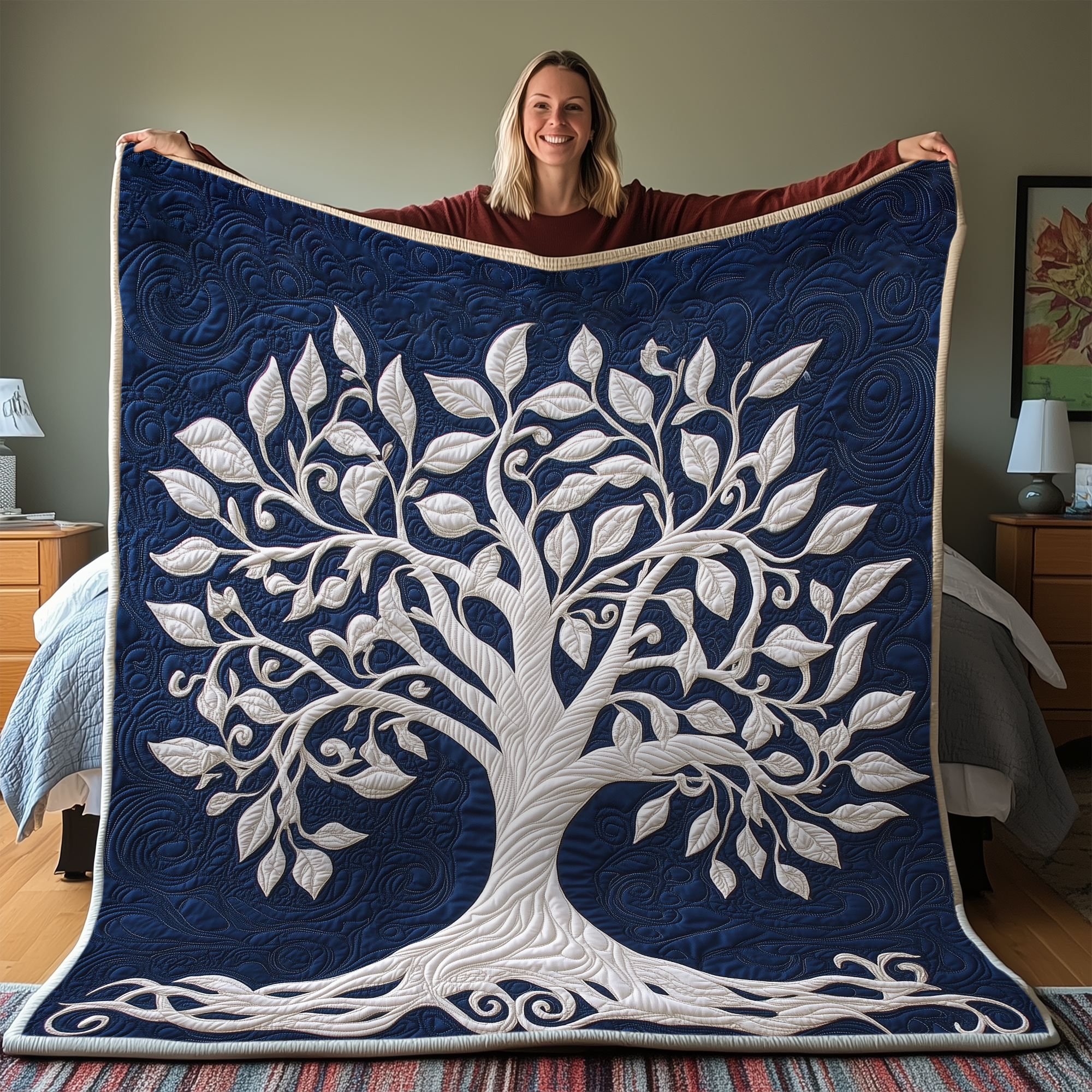 Tree Of Life Quilted Blanket Nice Throw Blankets Unique Mother's Day Gifts Tree Of Life Quilted Blanket Nice Throw Blankets Unique Mother's Day Gifts