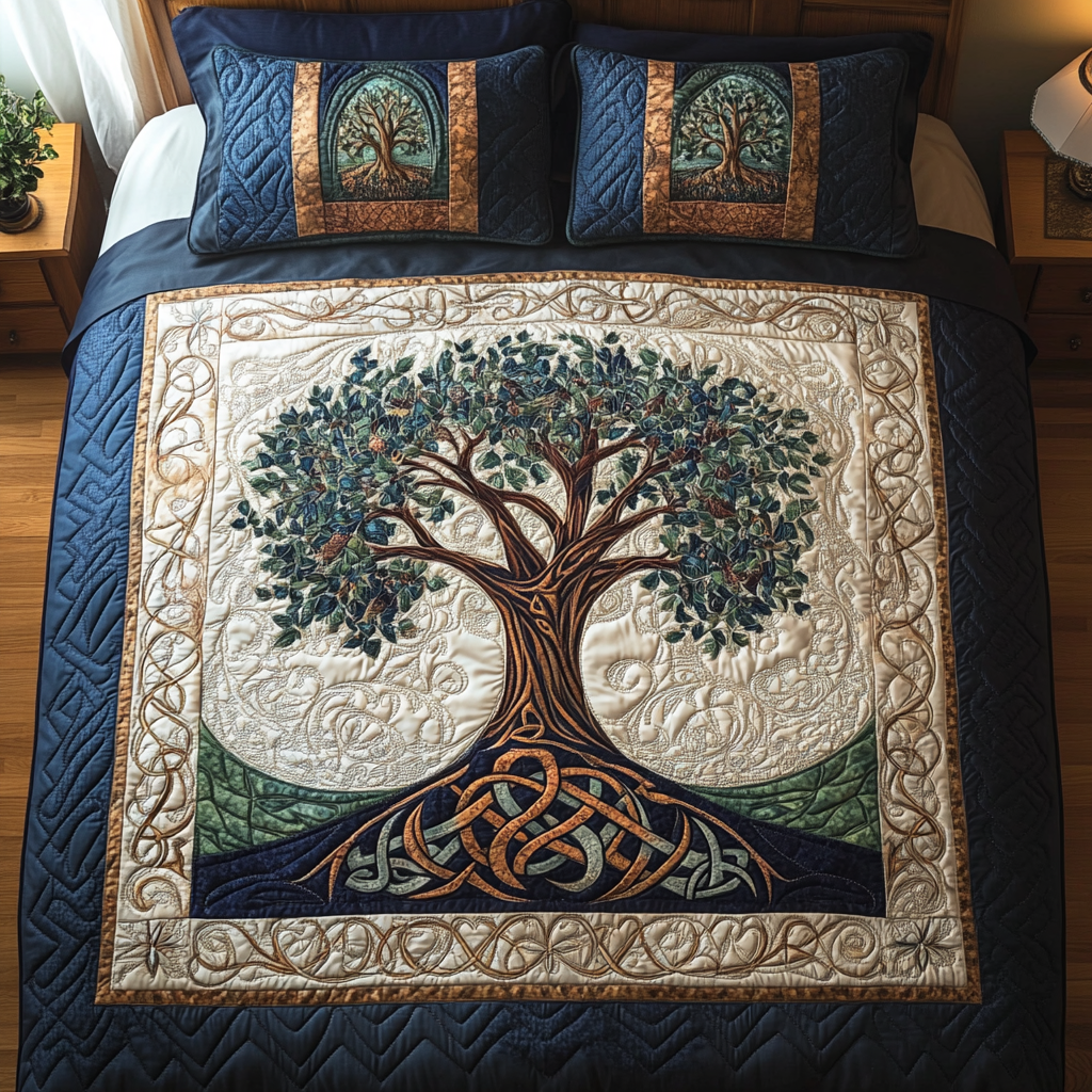 Tree of Tranquility Quilted Bedding Set Gardening Gifts For Mom Tree of Tranquility Quilted Bedding Set Gardening Gifts For Mom