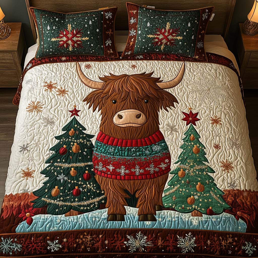 Tree Side Glow Quilted Bedding Set Presents For Cow Lovers Tree Side Glow Quilted Bedding Set Presents For Cow Lovers