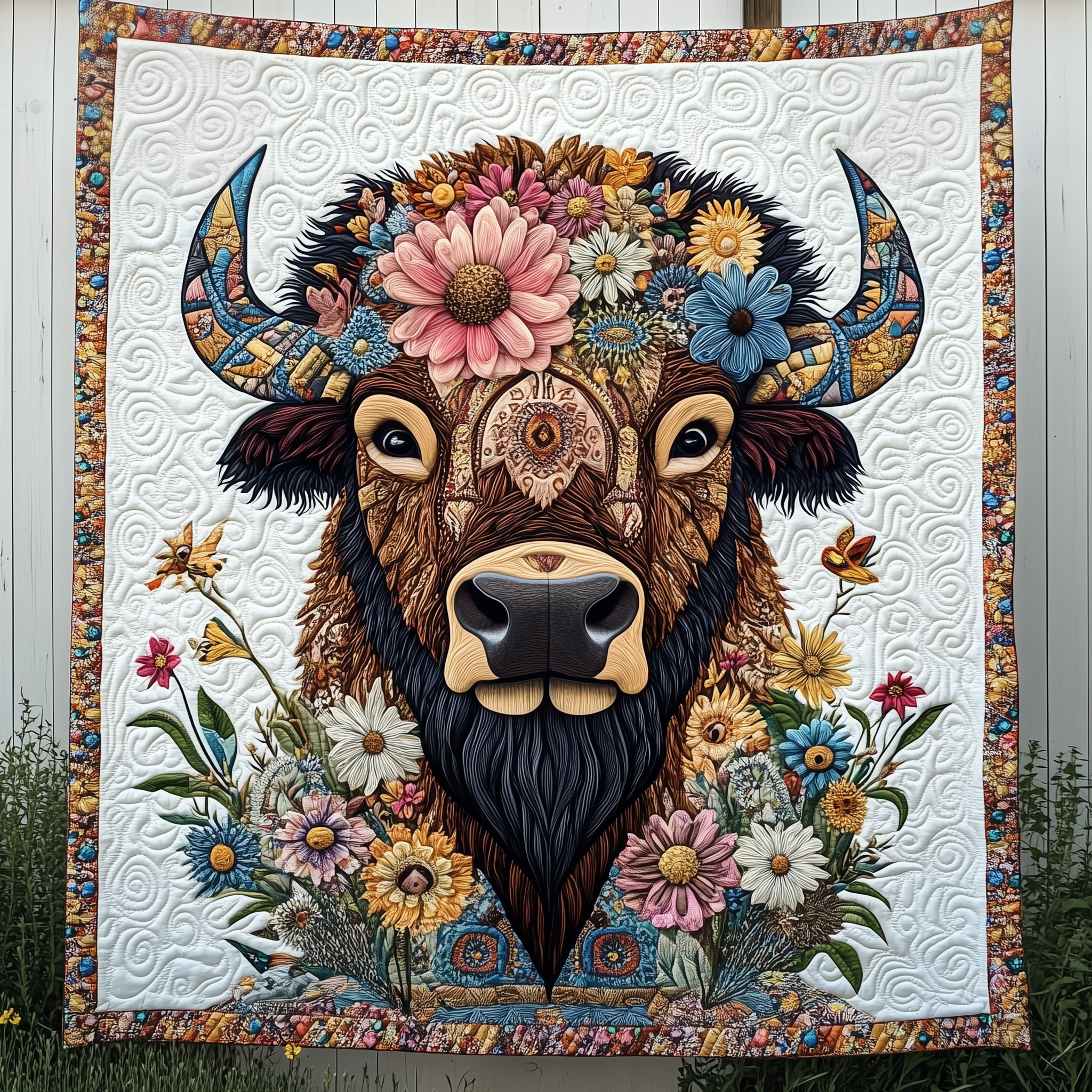 Tribal American Bison Quilted Blanket Throw Blankets For Couch Bison Themed Gifts Tribal American Bison Quilted Blanket Throw Blankets For Couch Bison Themed Gifts