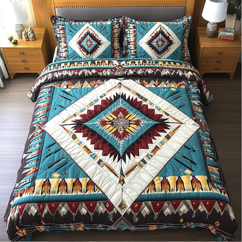 Tribal Harmony Quilted Bedding Set Native American Gifts For Her Tribal Harmony Quilted Bedding Set Native American Gifts For Her