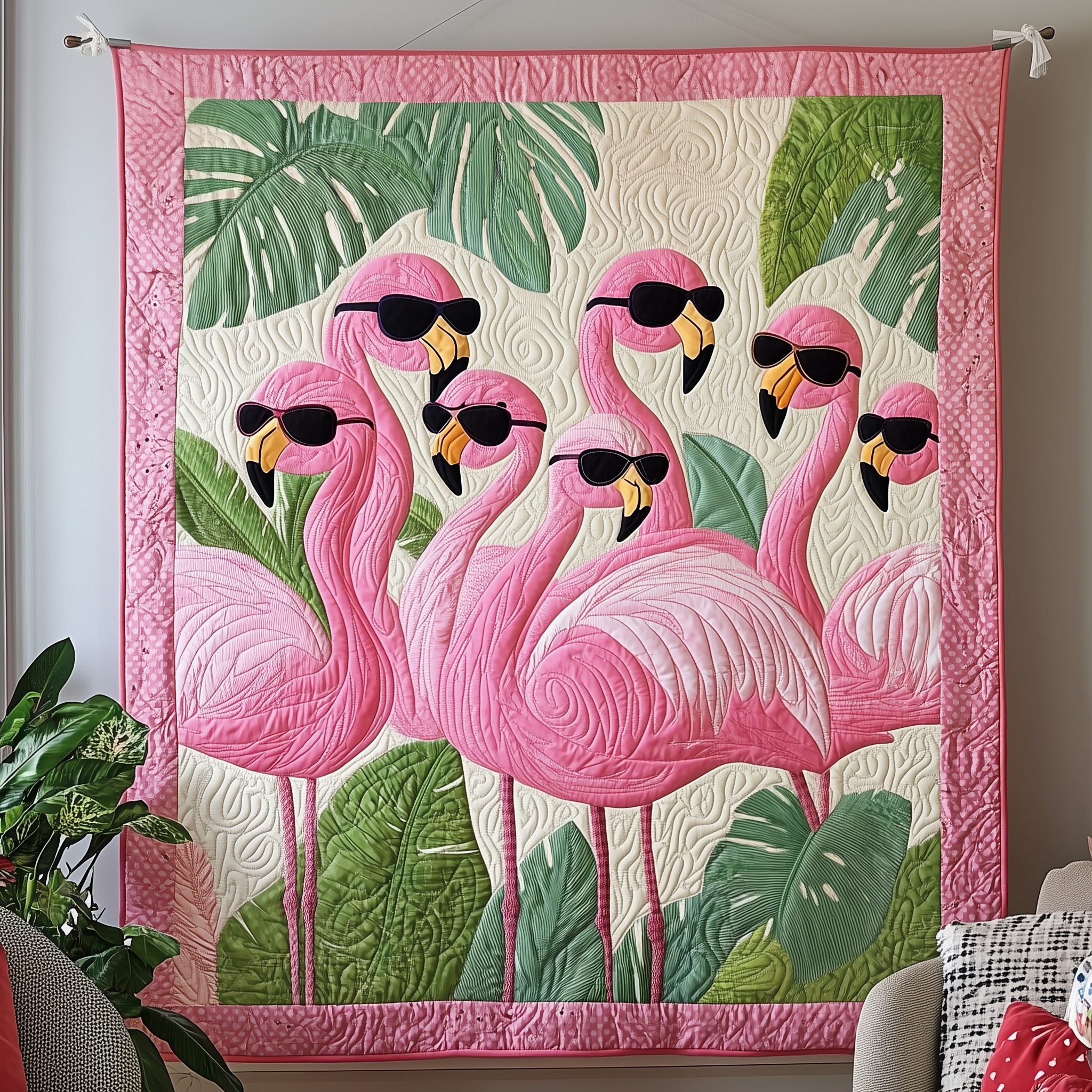 Tropical Flamingo Quilted Blanket Best Throw Blanket Flamingo Presents Tropical Flamingo Quilted Blanket Best Throw Blanket Flamingo Presents