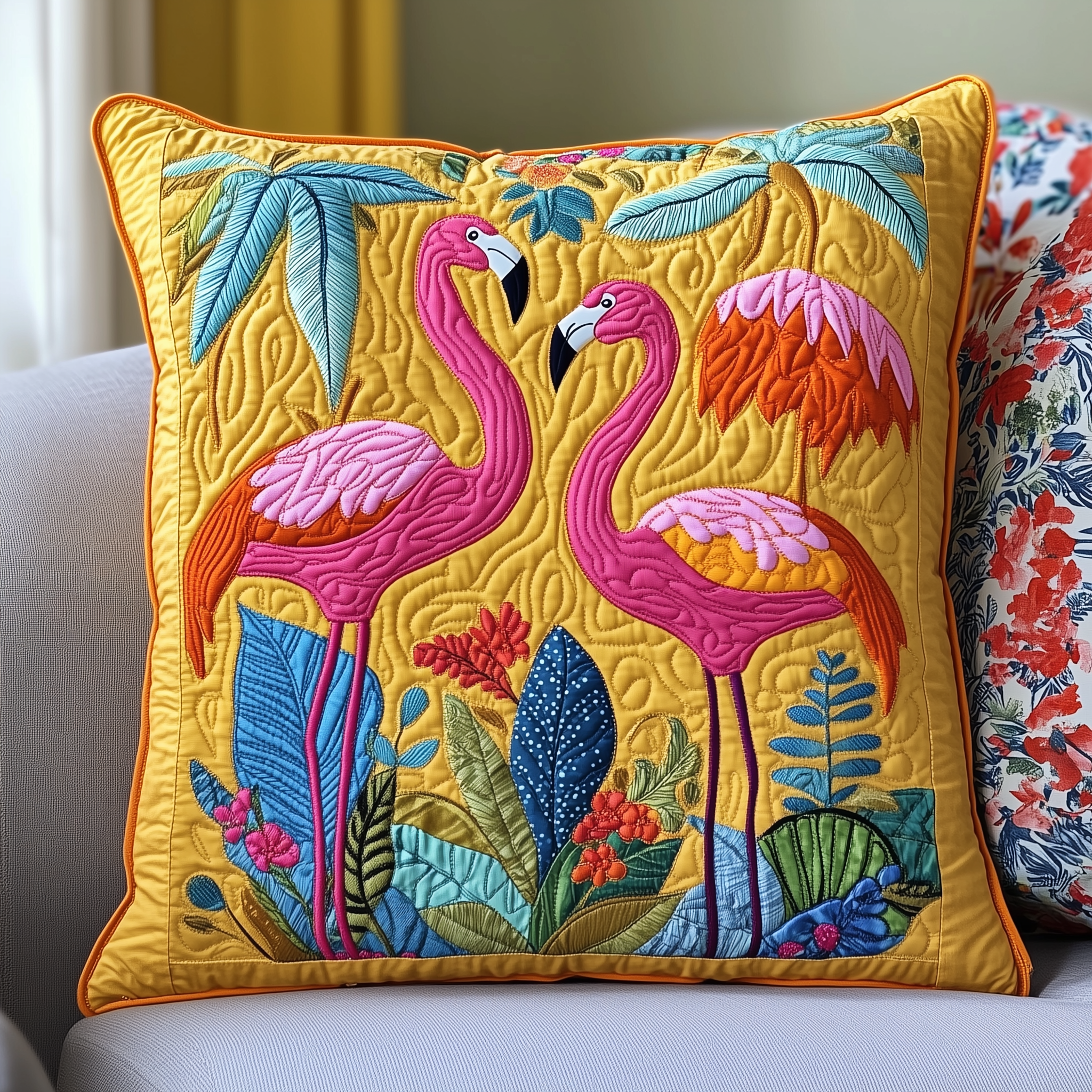 Tropical Flamingo Quilted Pillow Case Protect Your Pillow Enhance Your Sleep Tropical Flamingo Quilted Pillow Case Protect Your Pillow Enhance Your Sleep