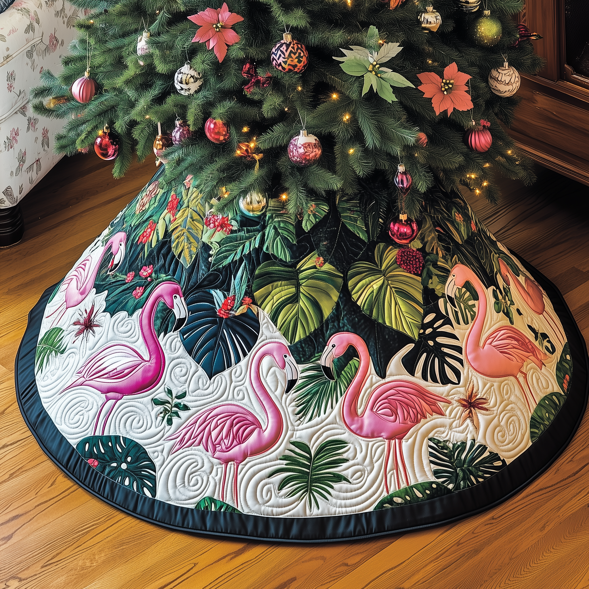 Tropical Flamingo Quilted Tree Skirt Bring Joy to Your Home with a Trustworthy Tree Skirt Tropical Flamingo Quilted Tree Skirt Bring Joy to Your Home with a Trustworthy Tree Skirt