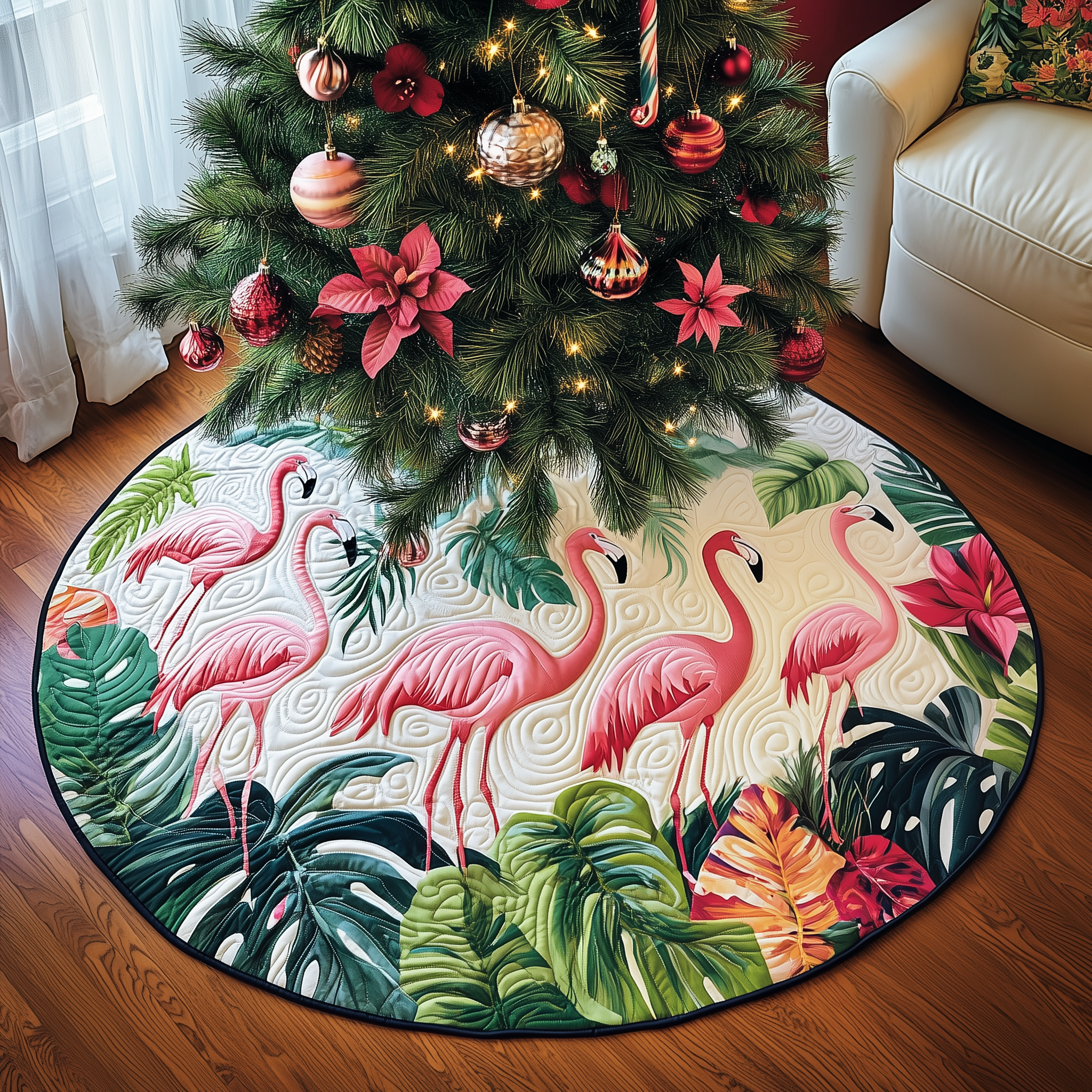 Tropical Flamingo Quilted Tree Skirt Wrap Your Holidays in Comfort with the Right Tree Skirt Tropical Flamingo Quilted Tree Skirt Wrap Your Holidays in Comfort with the Right Tree Skirt
