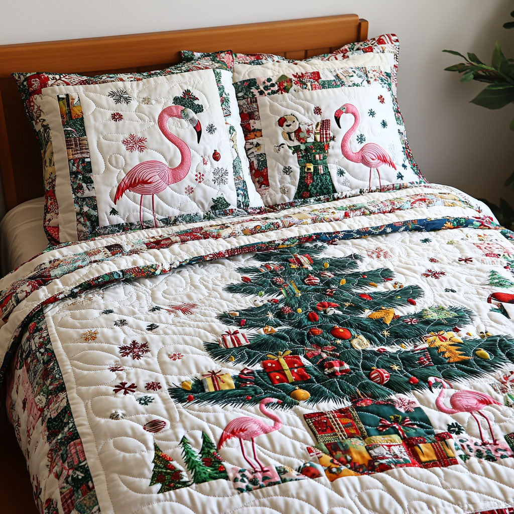 Tropical Tranquility Quilted Bedding Set Flamingo Teacher Gift Tropical Tranquility Quilted Bedding Set Flamingo Teacher Gift