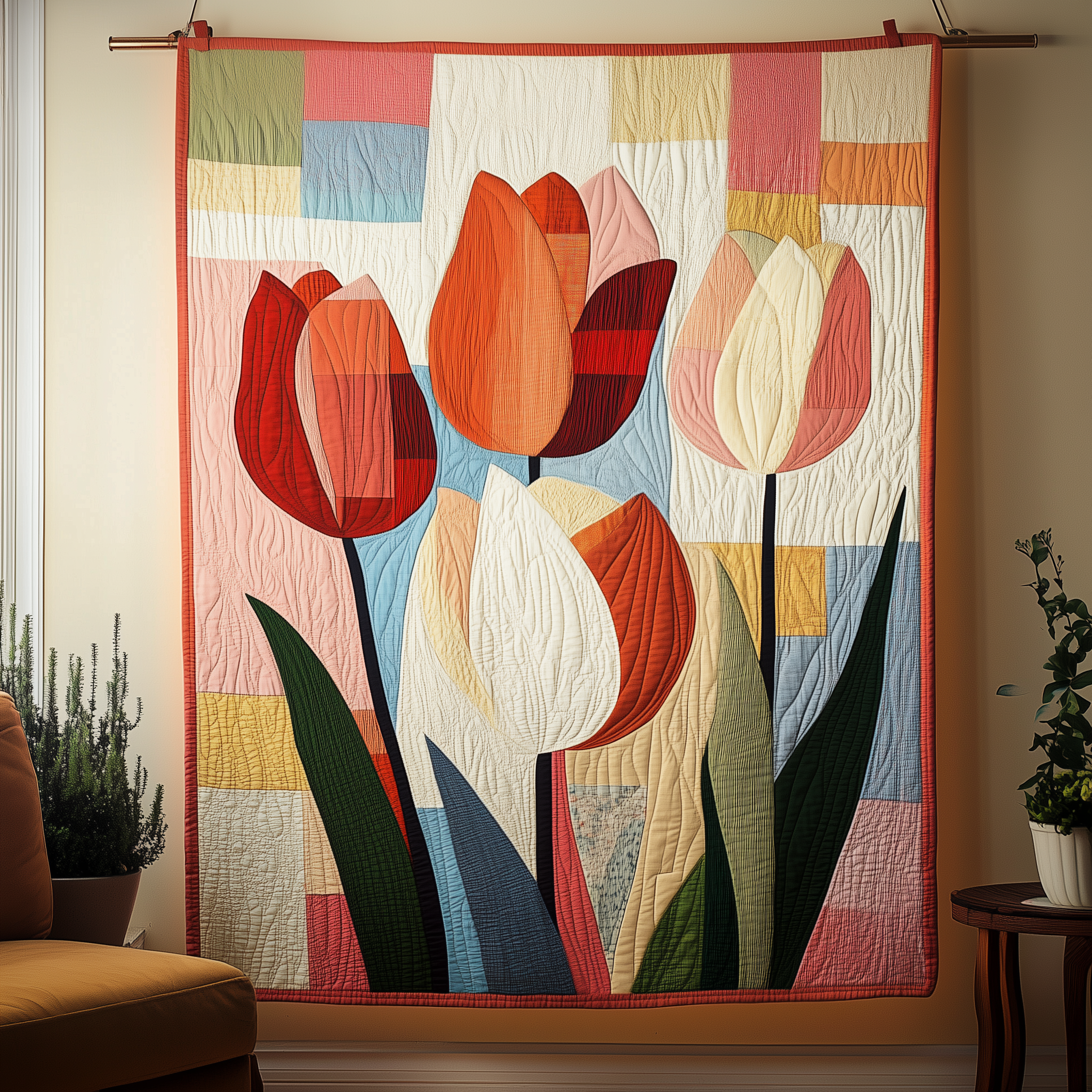 Tulip Serenity Quilted Blanket Unique Throw Blanket Item Merch Creative Mother's Day Gifts Tulip Serenity Quilted Blanket Unique Throw Blanket Item Merch Creative Mother's Day Gifts