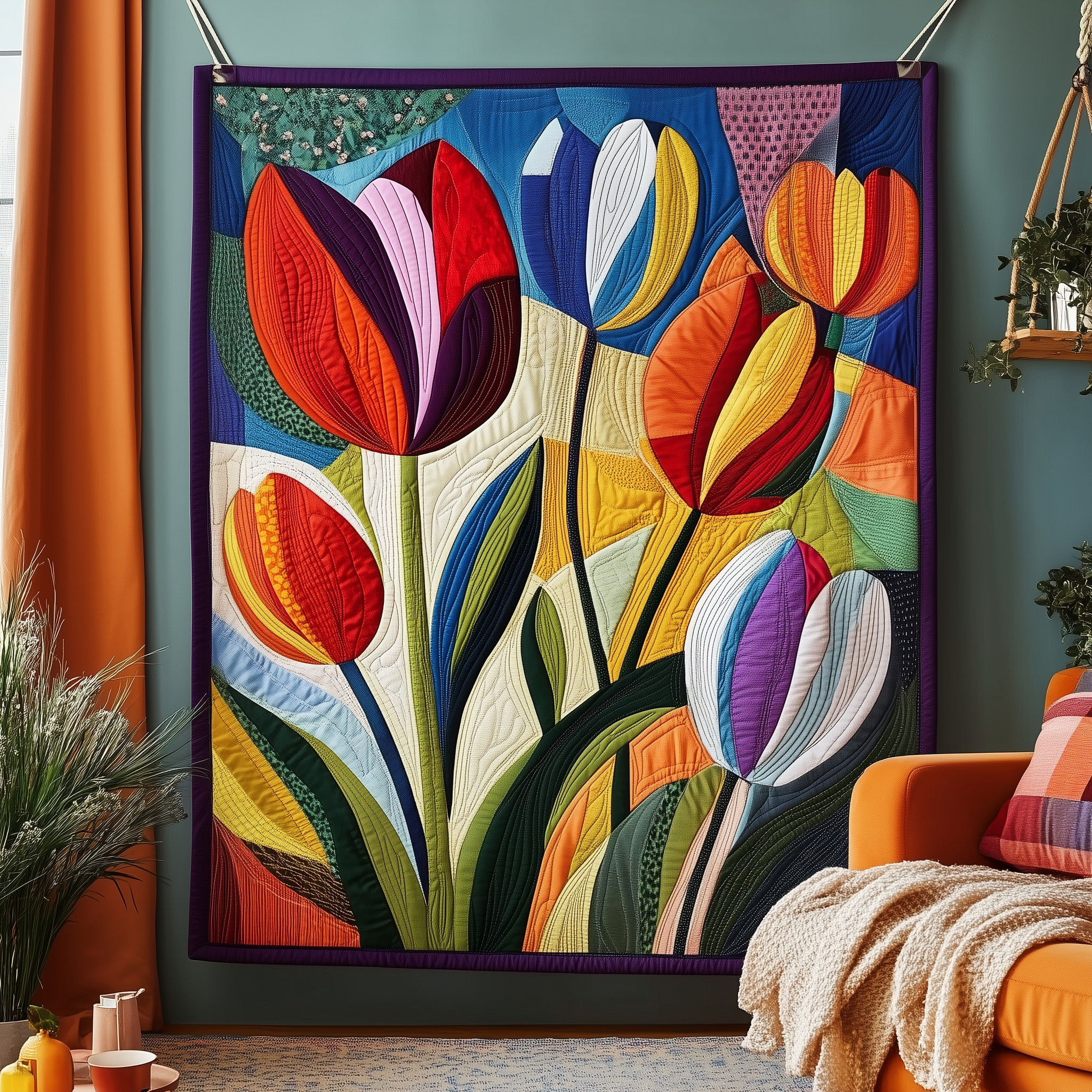 Tulip Serenity Quilted Blanket Unique Throw Blanket Item Merch First Mothers Day Gift Ideas Tulip Serenity Quilted Blanket Unique Throw Blanket Item Merch First Mothers Day Gift Ideas