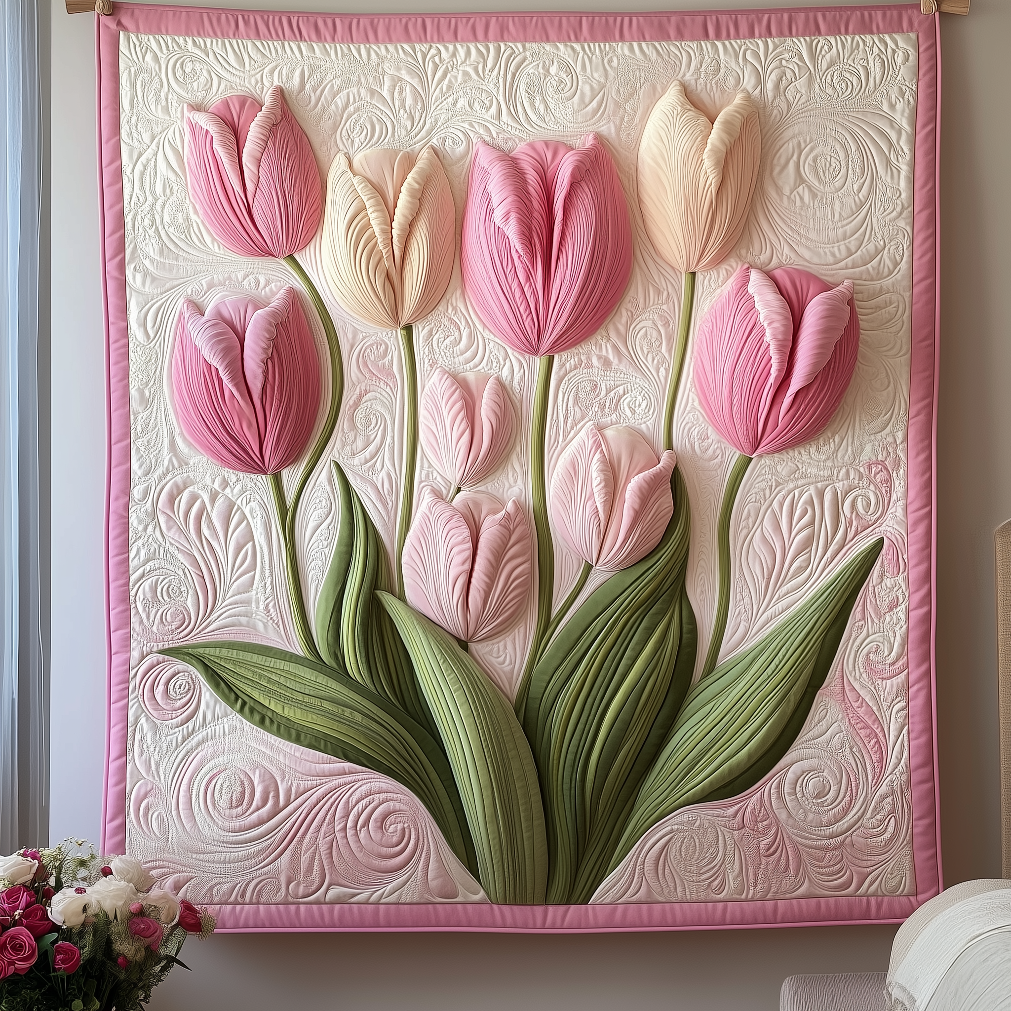 Tulip Serenity Quilted Blanket Unique Throw Blanket Item Merch Mother'sDay Gifts From Daughter Tulip Serenity Quilted Blanket Unique Throw Blanket Item Merch Mother'sDay Gifts From Daughter