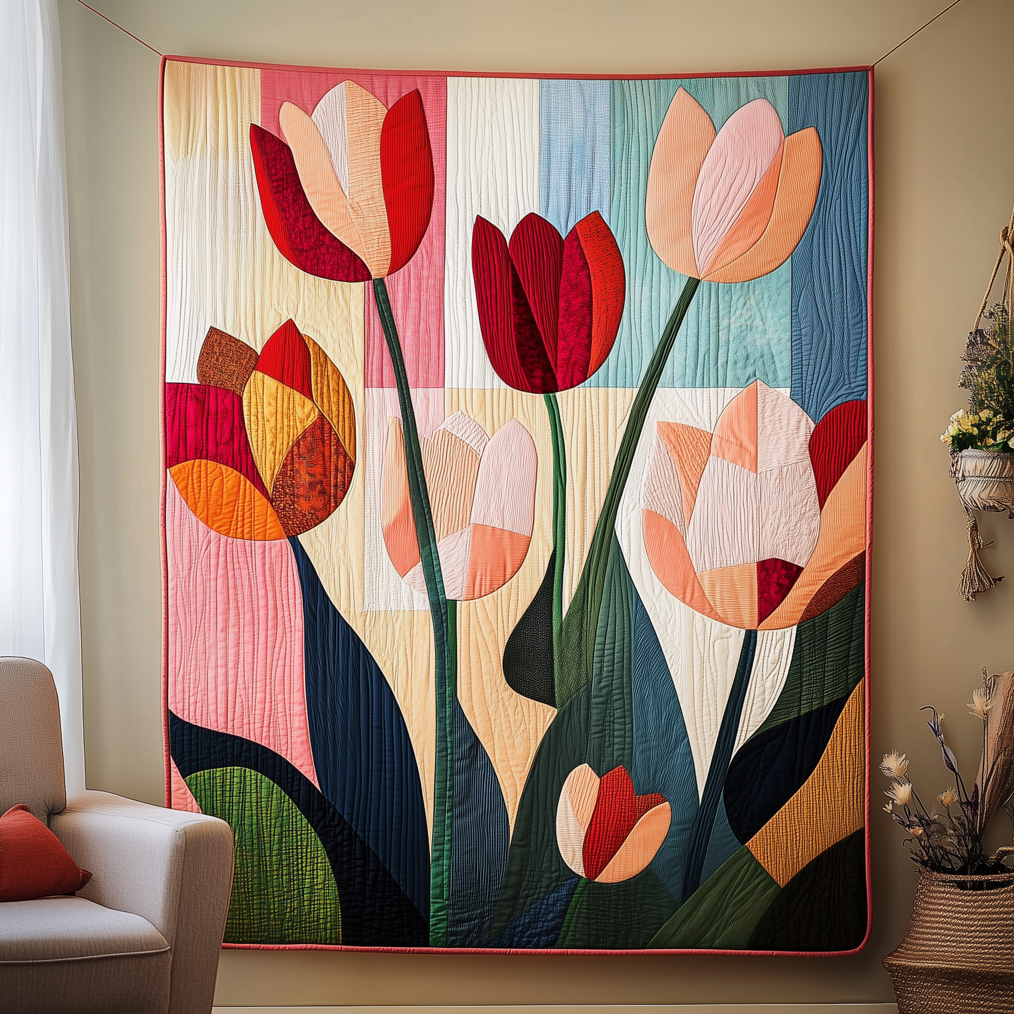 Tulip Serenity Quilted Blanket Unique Throw Blanket Item Merch Unique Gifts For Mom Tulip Serenity Quilted Blanket Unique Throw Blanket Item Merch Unique Gifts For Mom