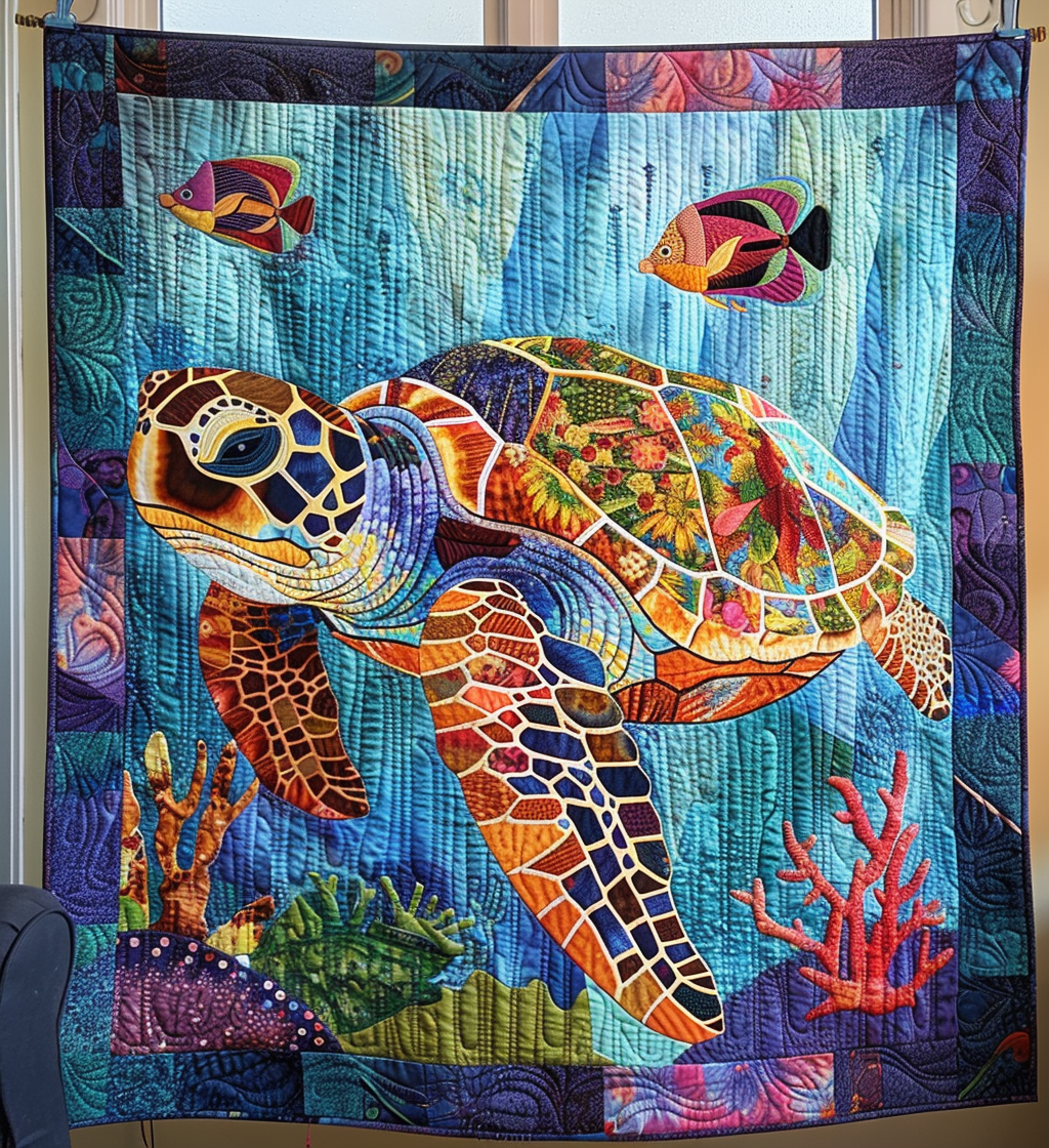 Turtle Bliss Quilted Blanket Sea Turtle Gift Ideas Turtle Bliss Quilted Blanket Sea Turtle Gift Ideas