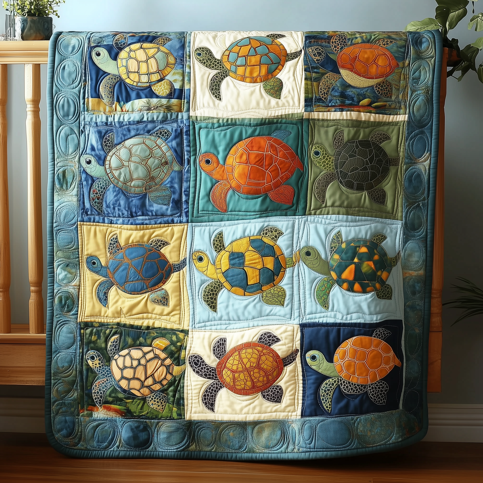 Turtle Block Quilted Blanket Feel the Comfort of Home, Wherever You Go Turtle Block Quilted Blanket Feel the Comfort of Home, Wherever You Go